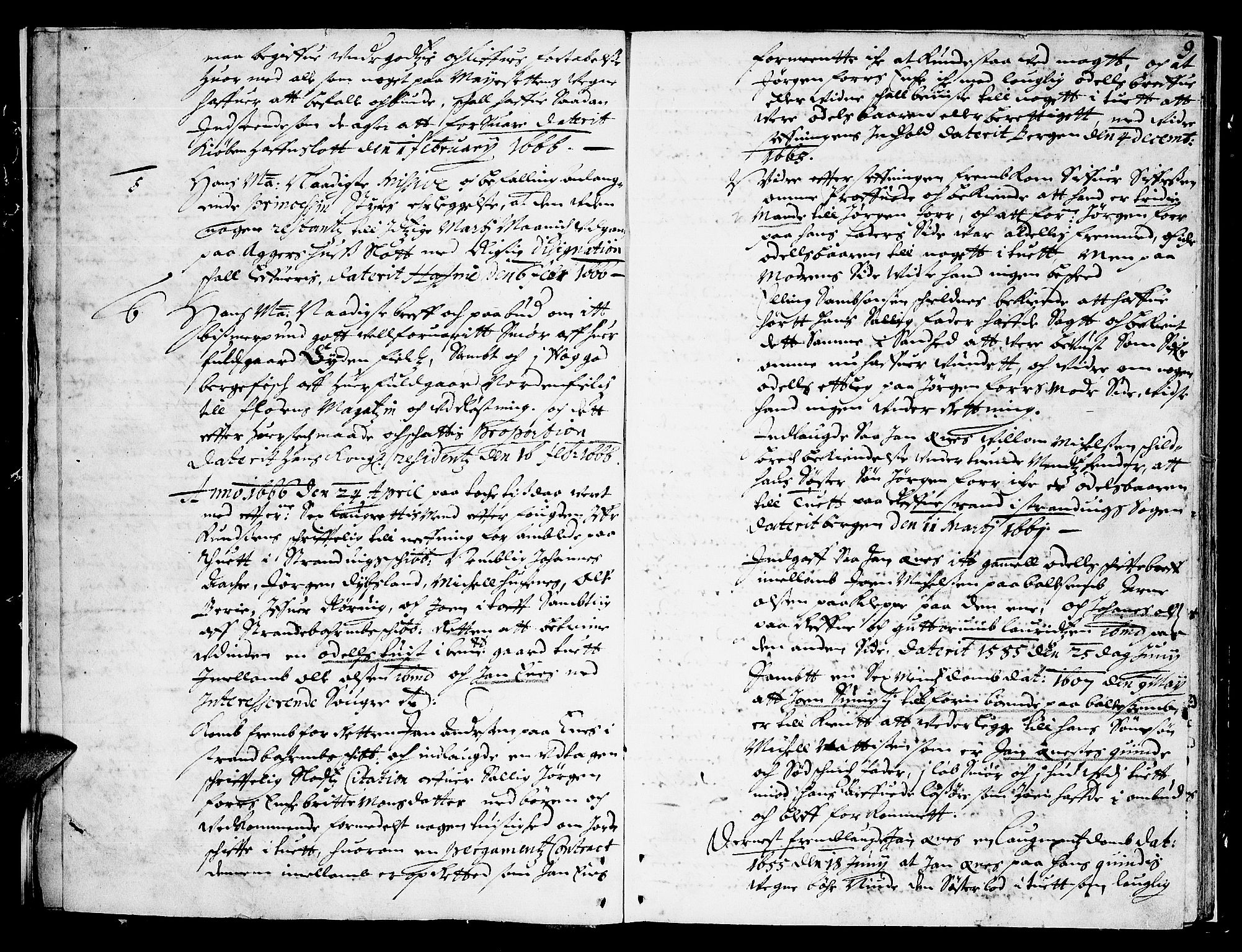 Sunnhordland sorenskrivar, AV/SAB-A-2401/1/F/Faa/L0013: Tingbøker, 1666, p. 8b-9a
