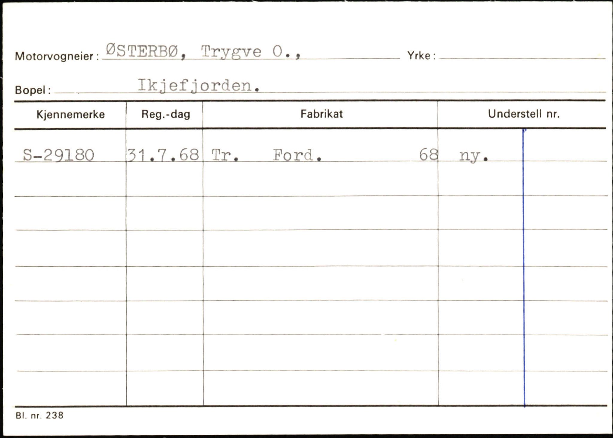 Statens vegvesen, Sogn og Fjordane vegkontor, AV/SAB-A-5301/4/F/L0131: Eigarregister Høyanger P-Å. Stryn S-Å, 1945-1975, p. 1060