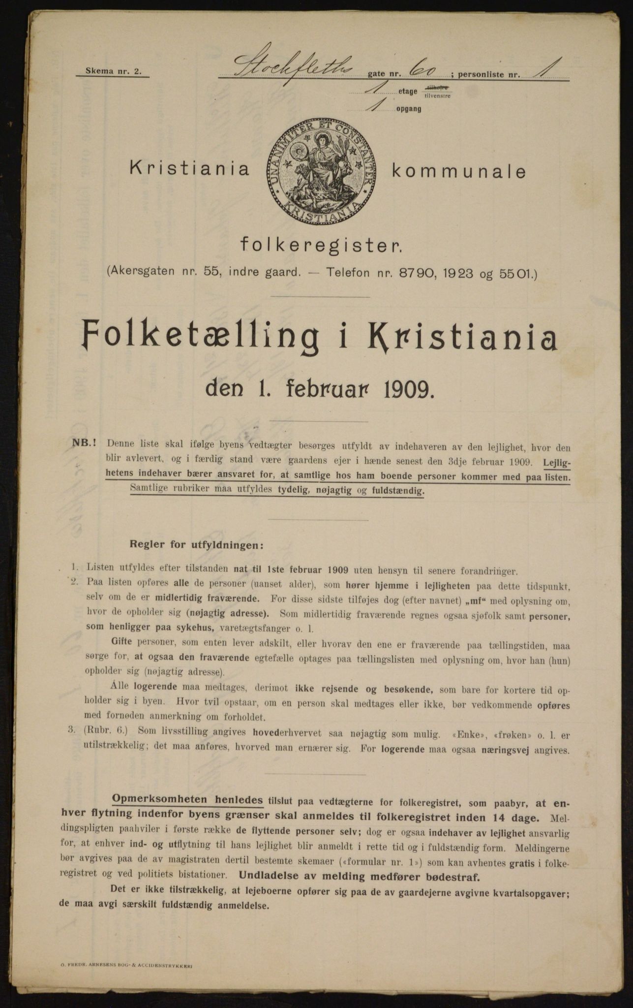 OBA, Municipal Census 1909 for Kristiania, 1909, p. 92558