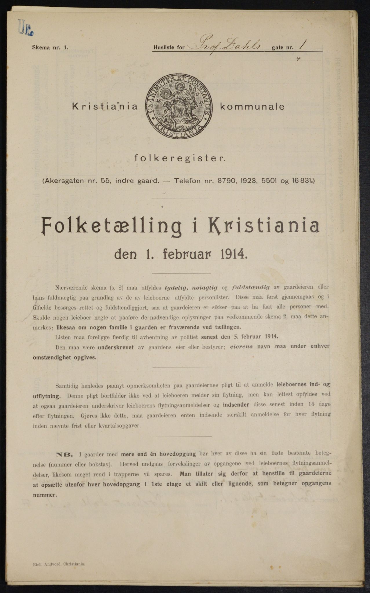 OBA, Municipal Census 1914 for Kristiania, 1914, p. 81380