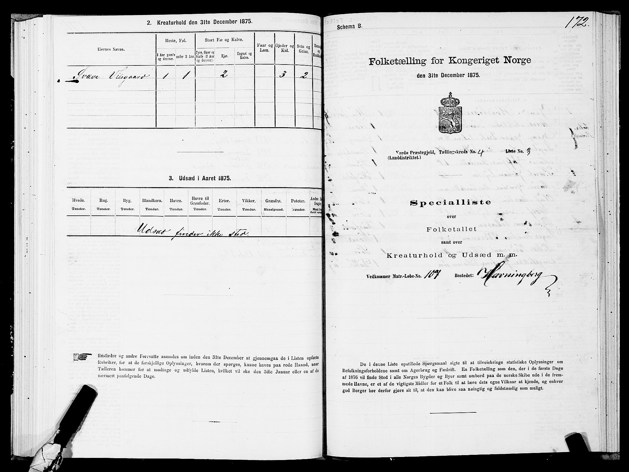 SATØ, 1875 census for 2028L Vardø/Vardø, 1875, p. 1172