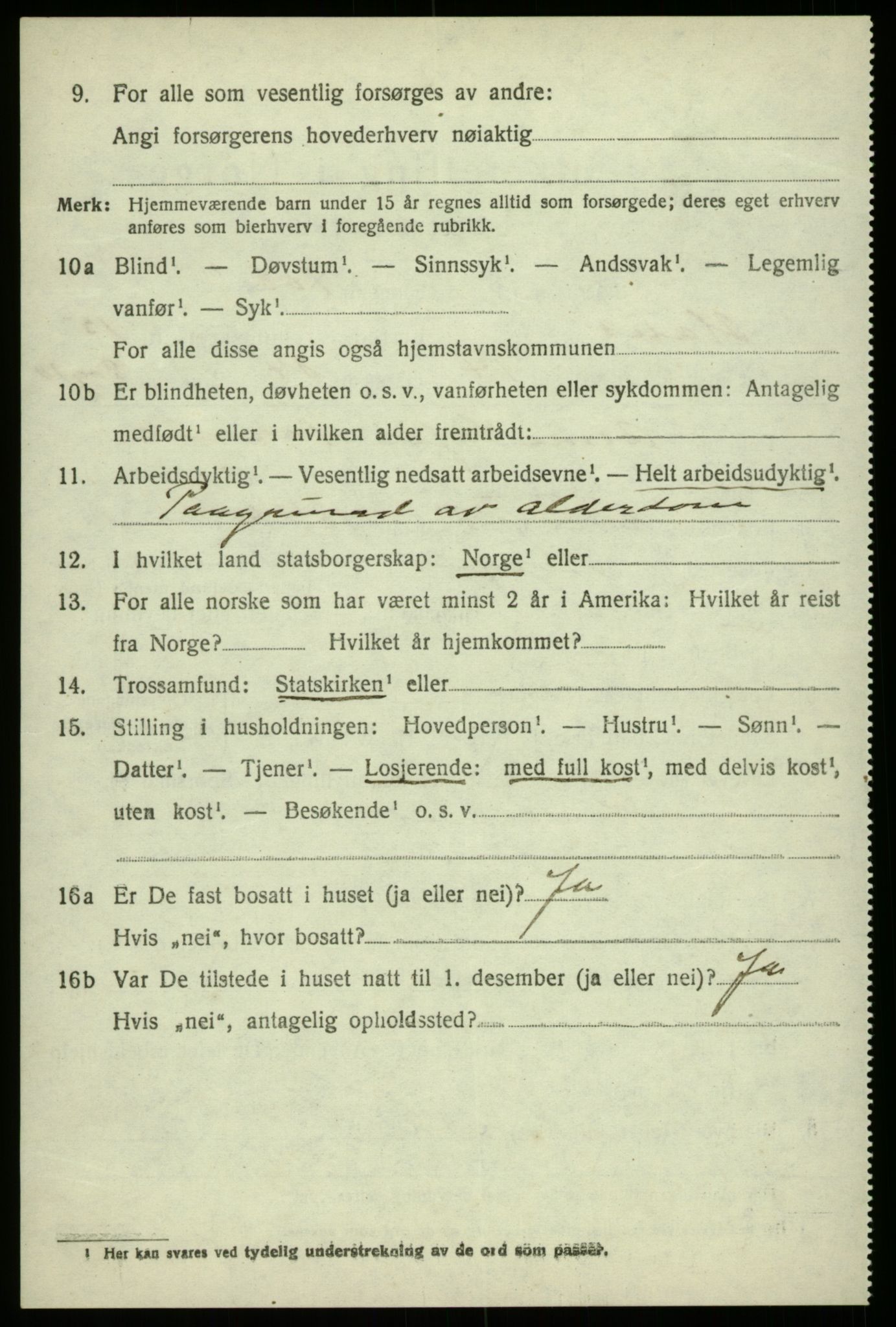 SAB, 1920 census for Haus, 1920, p. 9395