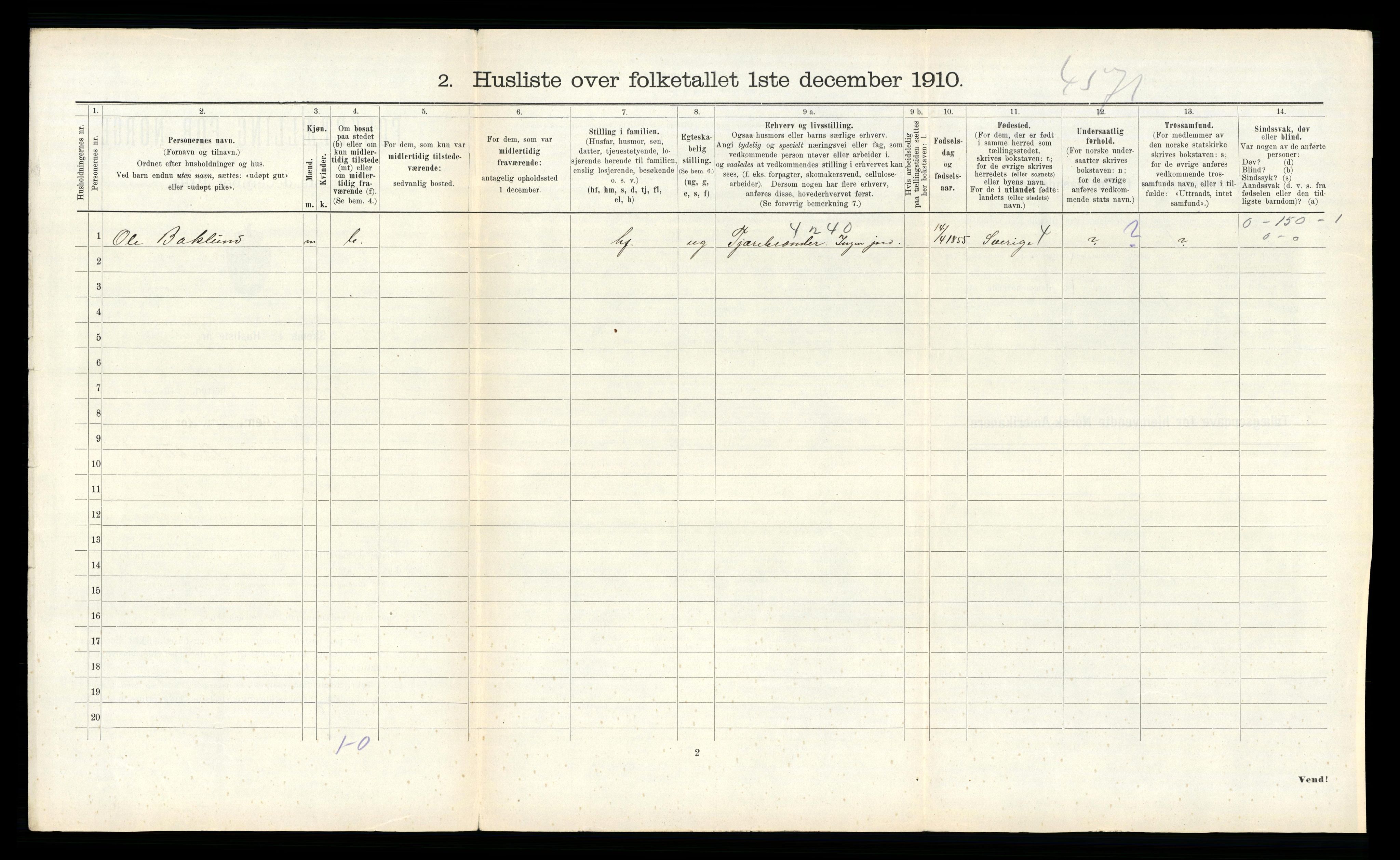 RA, 1910 census for Grong, 1910, p. 743