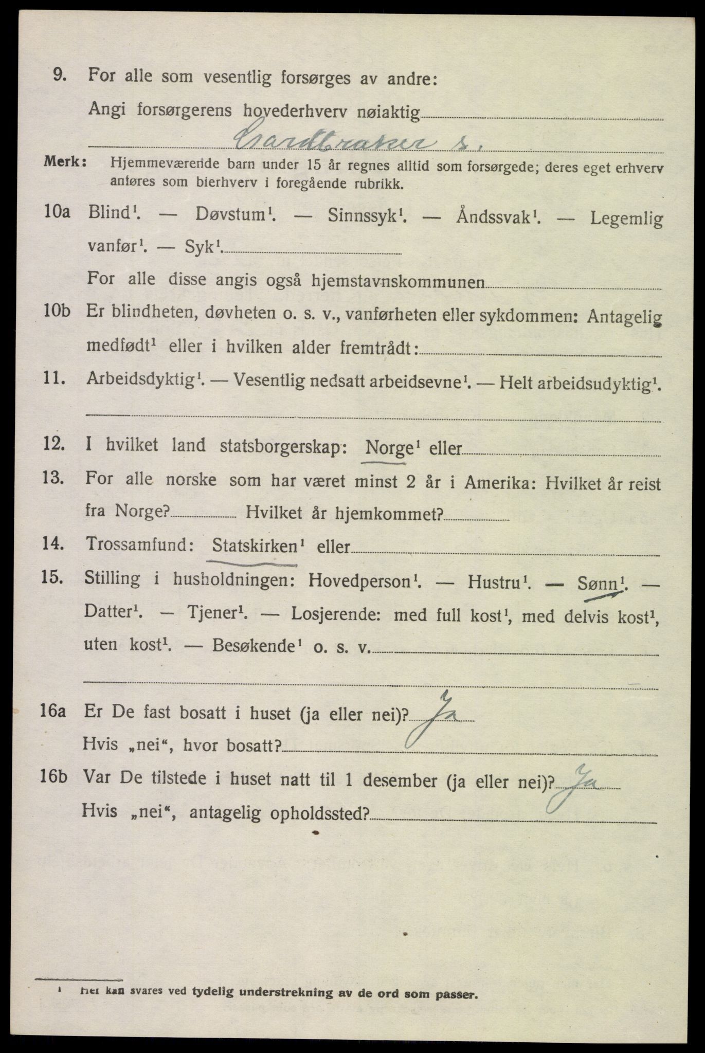 SAK, 1920 census for Sør-Audnedal, 1920, p. 5612