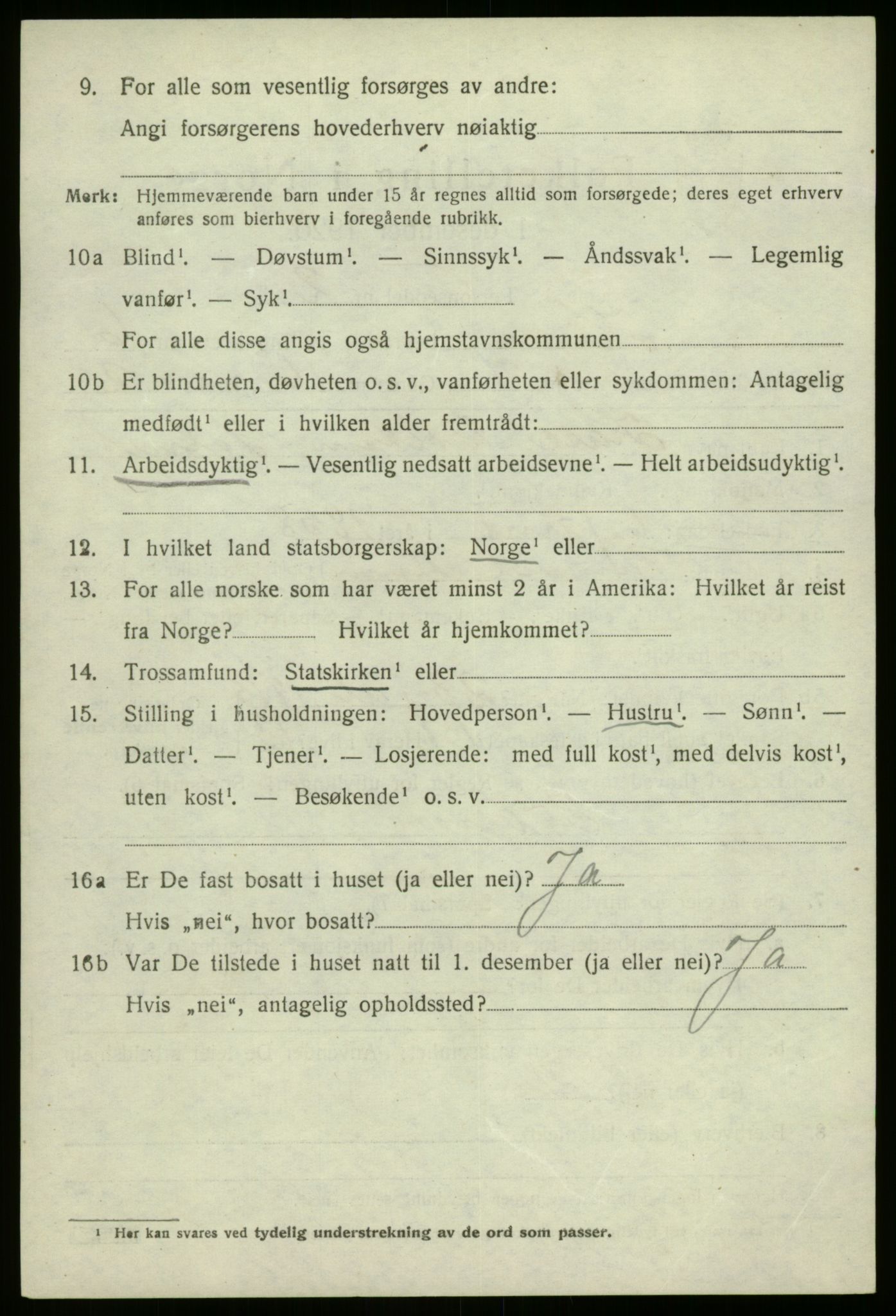 SAB, 1920 census for Kinn, 1920, p. 2820