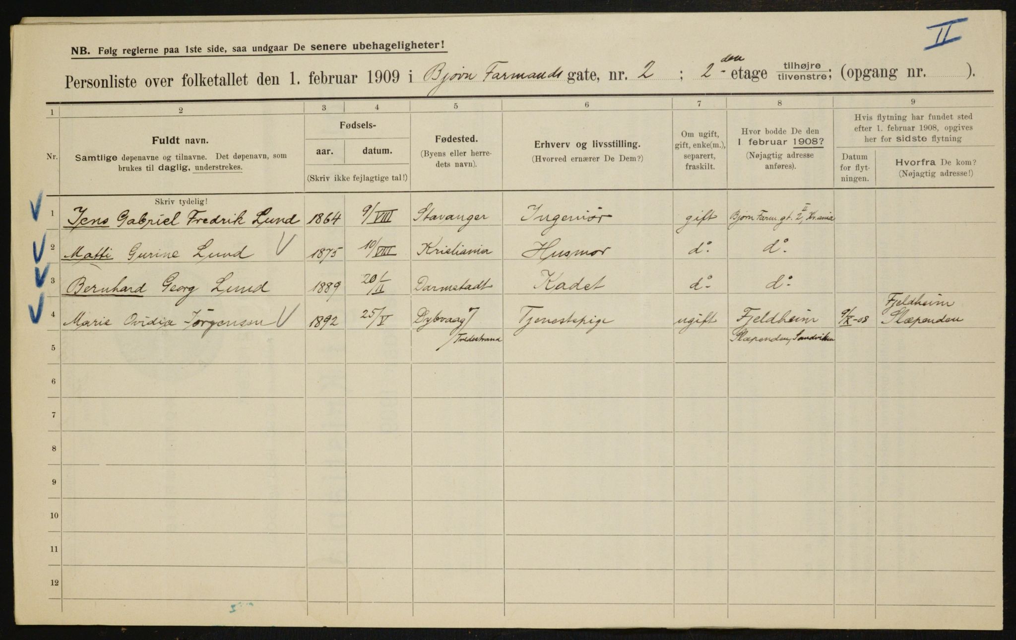 OBA, Municipal Census 1909 for Kristiania, 1909, p. 6146