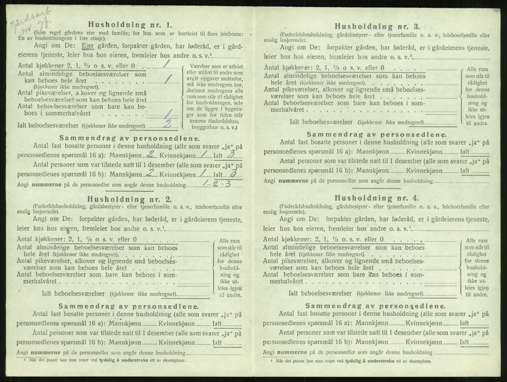 SAT, 1920 census for Aure, 1920, p. 593