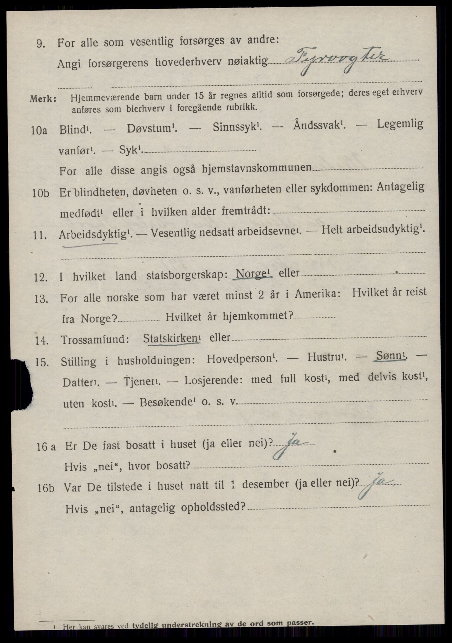 SAT, 1920 census for Ulstein, 1920, p. 1115