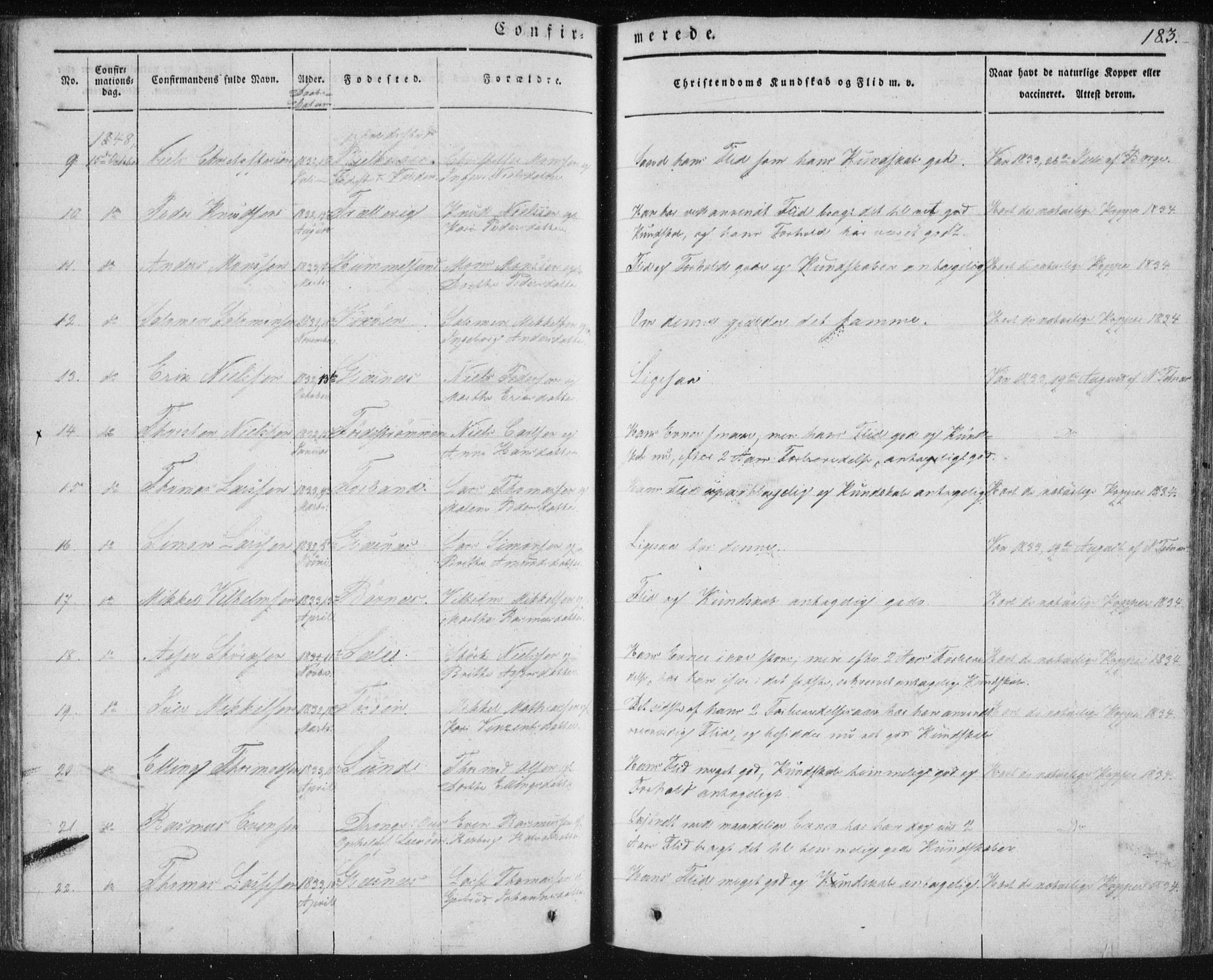 Sund sokneprestembete, AV/SAB-A-99930: Parish register (official) no. A 13, 1835-1849, p. 183