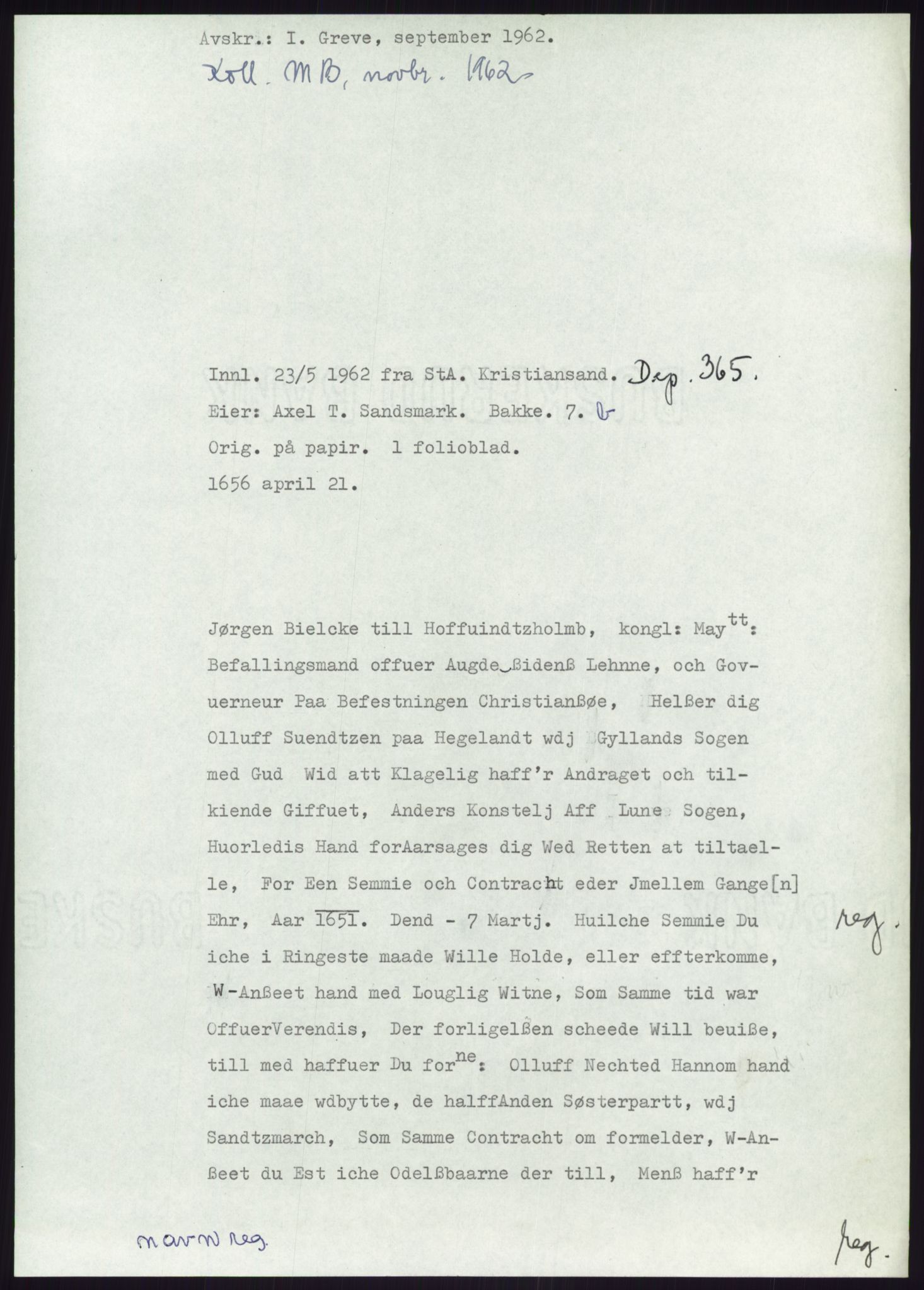 Samlinger til kildeutgivelse, Diplomavskriftsamlingen, RA/EA-4053/H/Ha, p. 2695