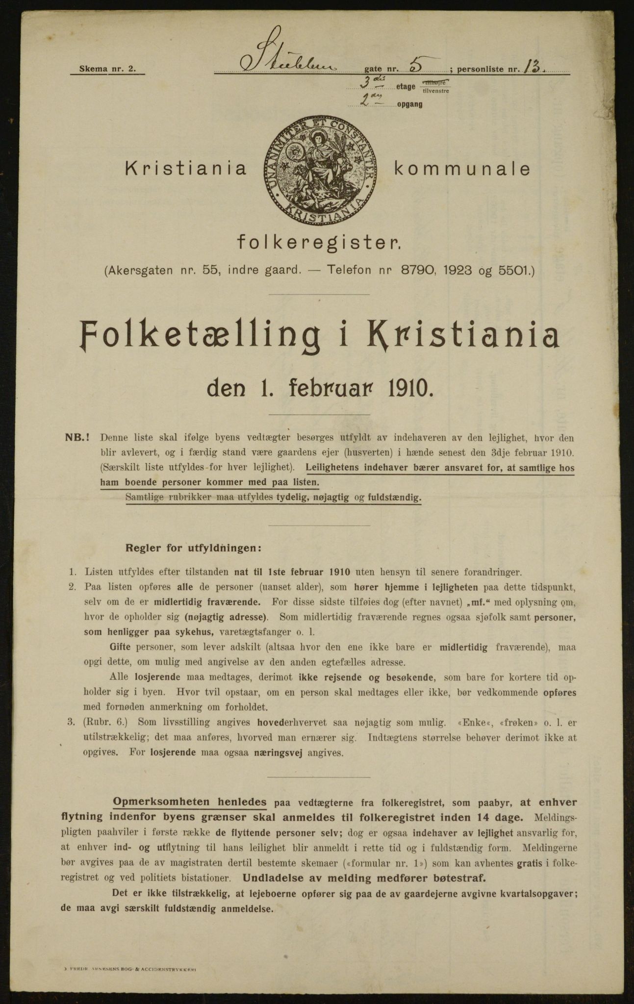 OBA, Municipal Census 1910 for Kristiania, 1910, p. 99162