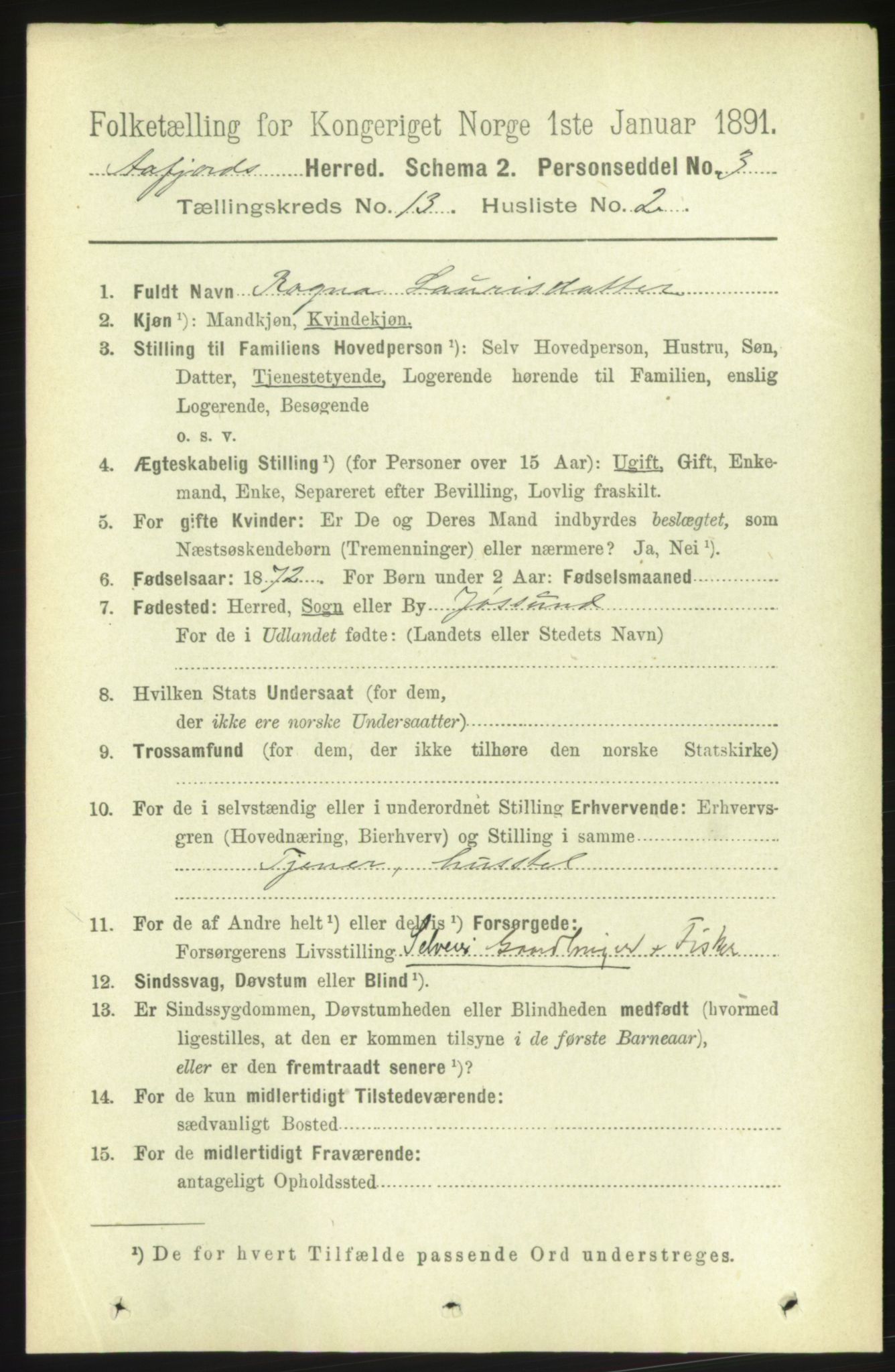 RA, 1891 census for 1630 Åfjord, 1891, p. 4179