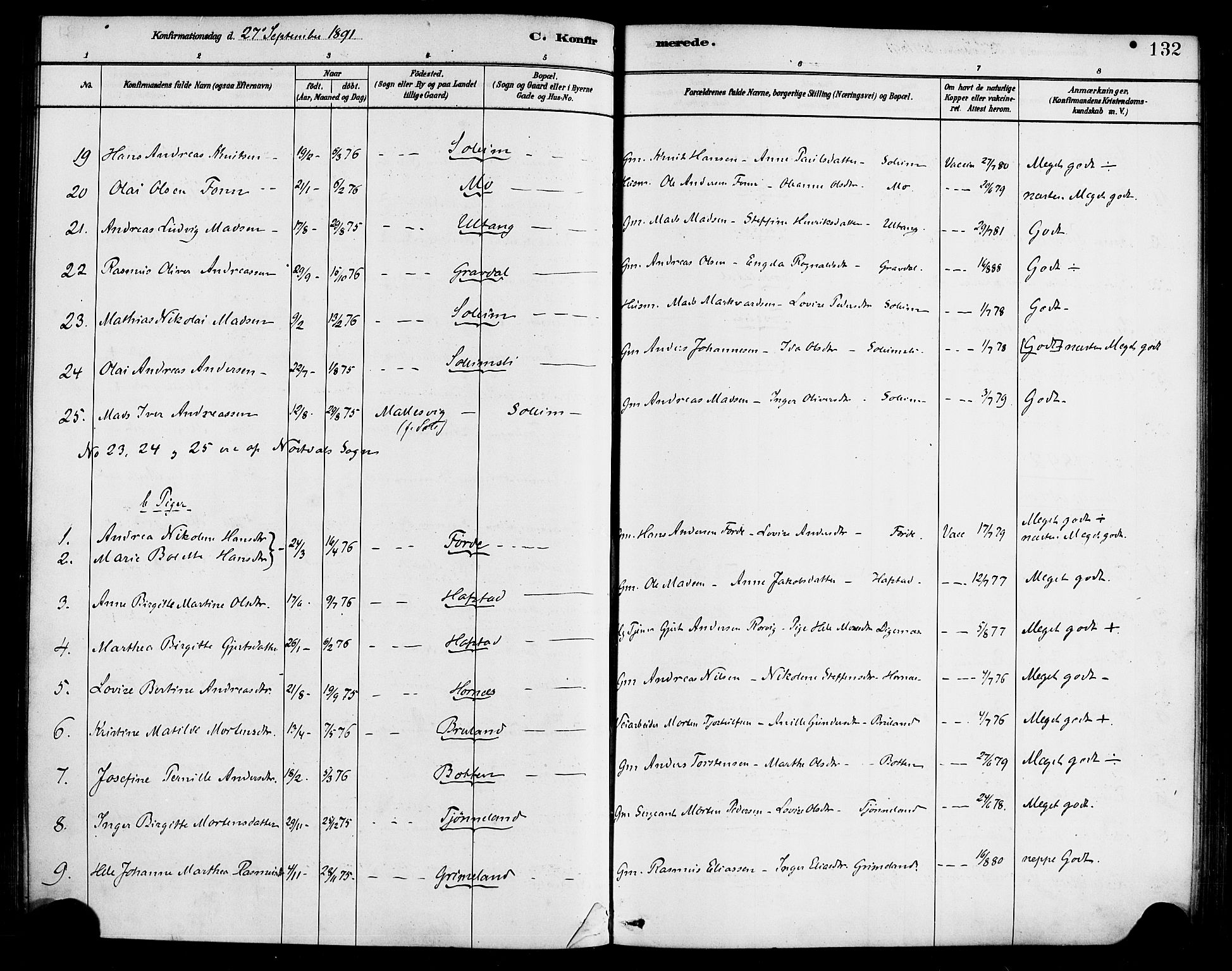 Førde sokneprestembete, AV/SAB-A-79901/H/Haa/Haab/L0001: Parish register (official) no. B 1, 1880-1898, p. 132