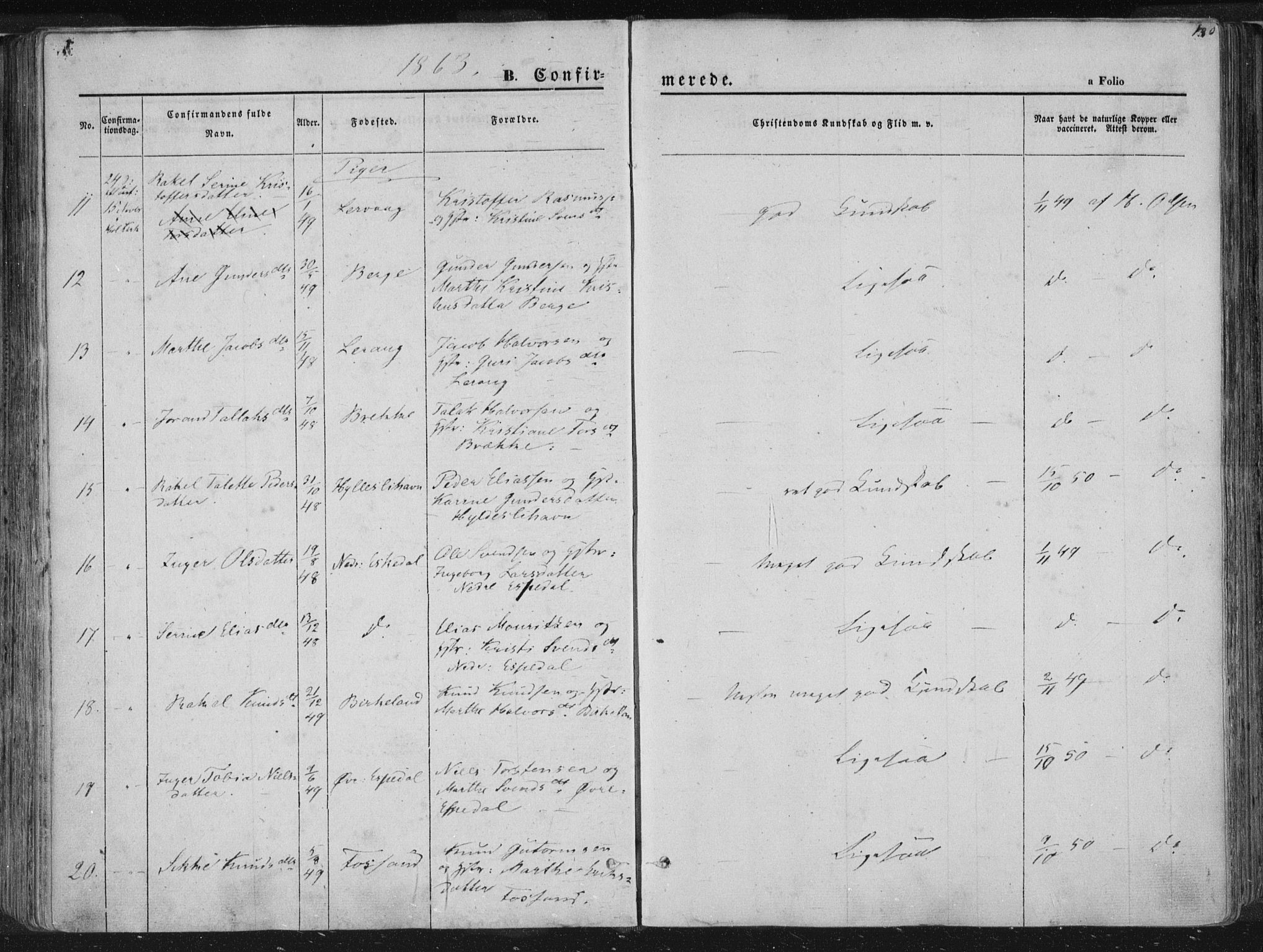 Høgsfjord sokneprestkontor, AV/SAST-A-101624/H/Ha/Haa/L0001: Parish register (official) no. A 1, 1854-1875, p. 180