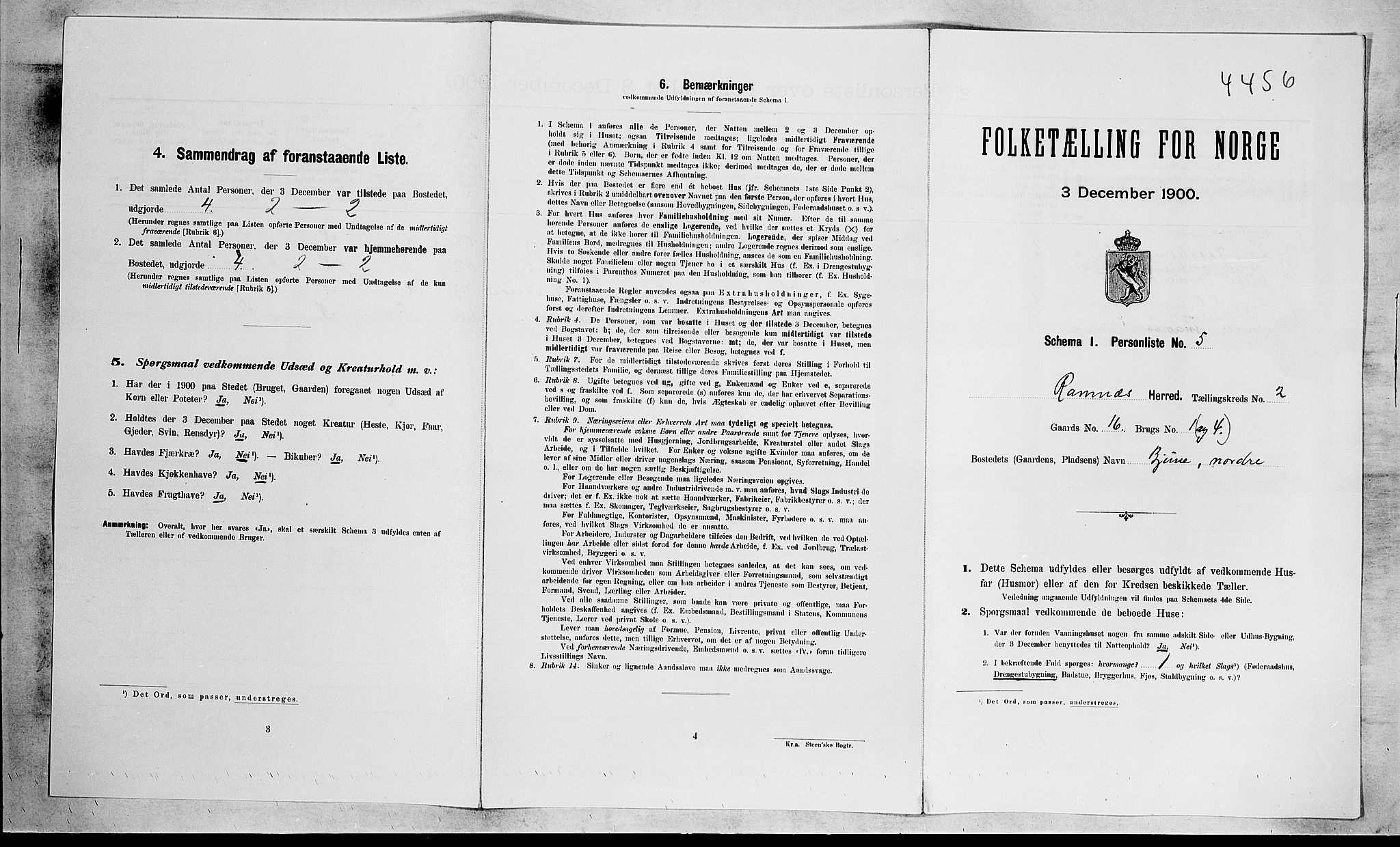 RA, 1900 census for Ramnes, 1900, p. 241