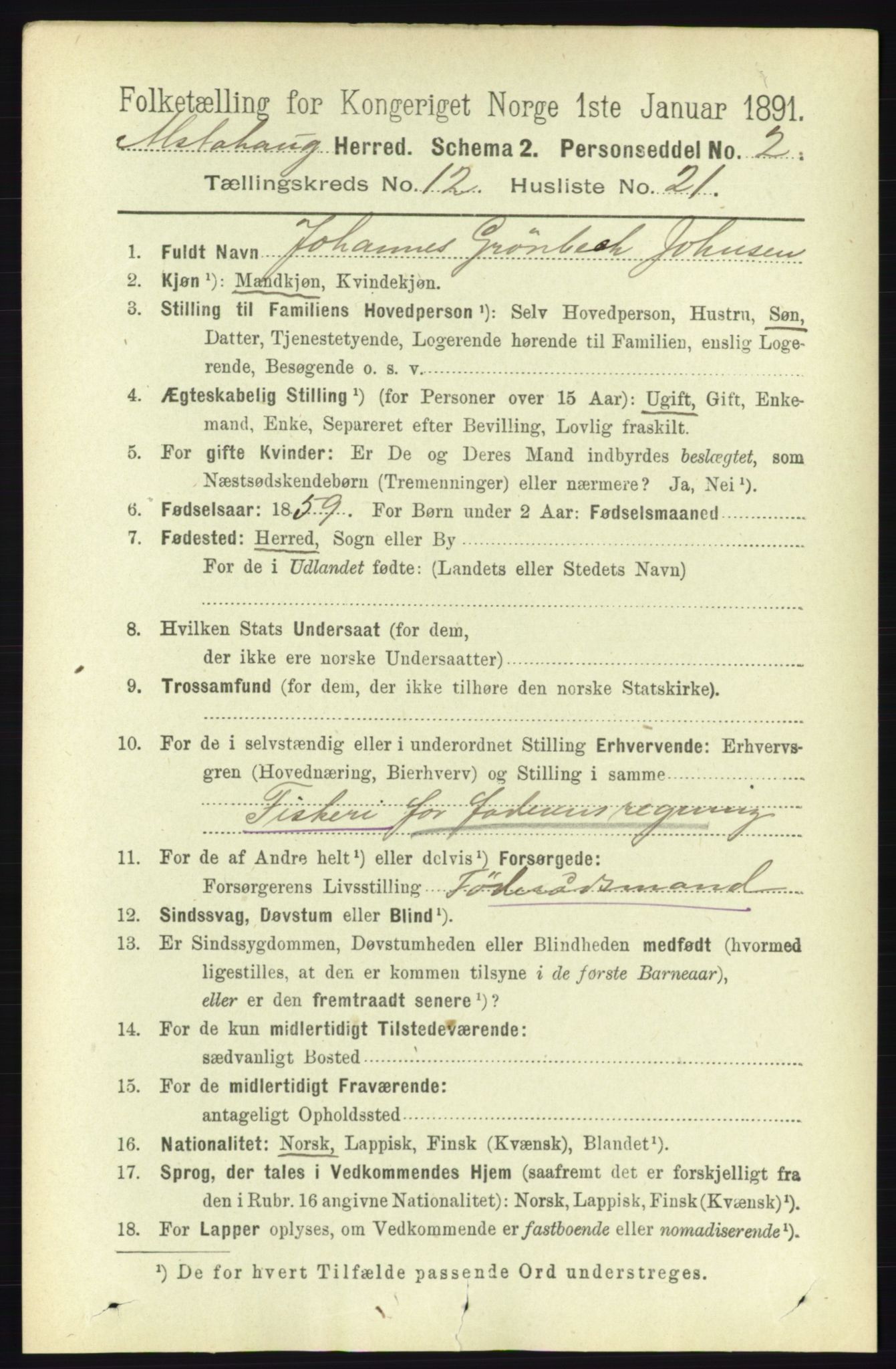 RA, 1891 census for 1820 Alstahaug, 1891, p. 4404