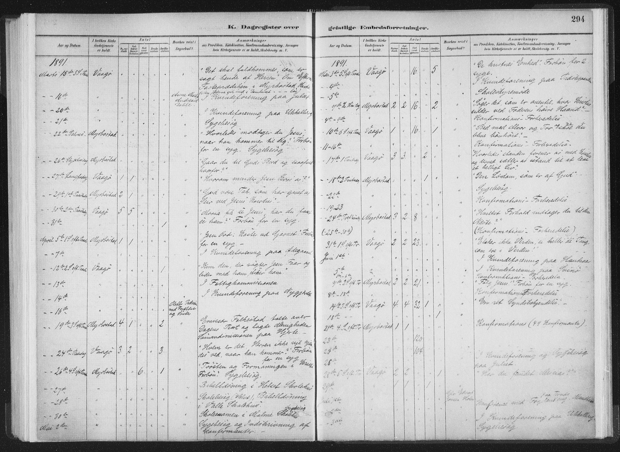 Ministerialprotokoller, klokkerbøker og fødselsregistre - Møre og Romsdal, AV/SAT-A-1454/564/L0740: Parish register (official) no. 564A01, 1880-1899, p. 294