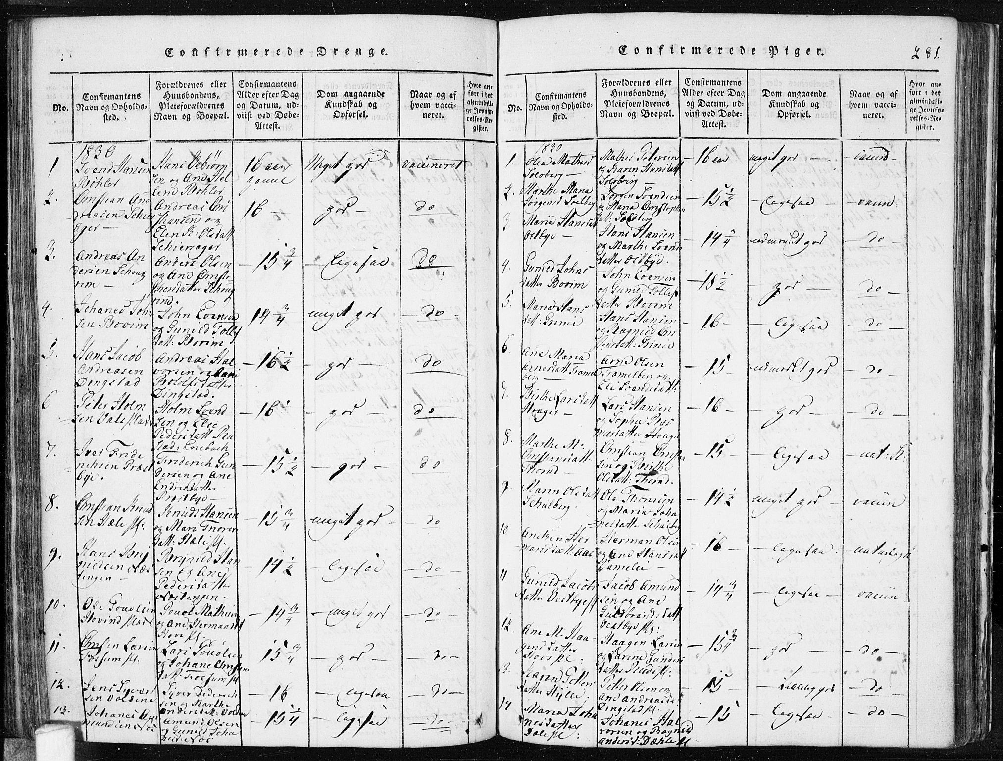 Spydeberg prestekontor Kirkebøker, AV/SAO-A-10924/F/Fa/L0004: Parish register (official) no. I 4, 1814-1841, p. 281