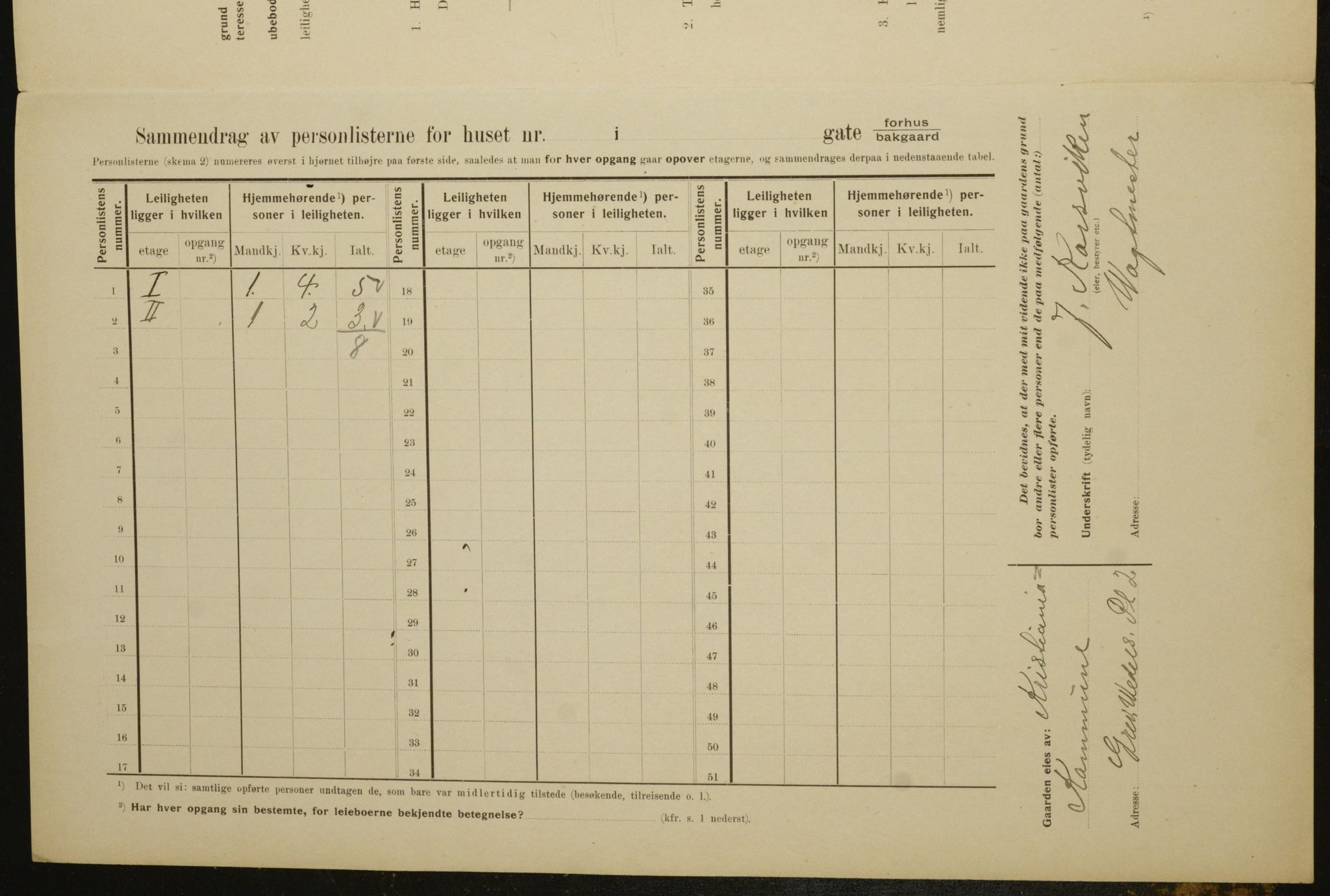 OBA, Municipal Census 1910 for Kristiania, 1910, p. 28376