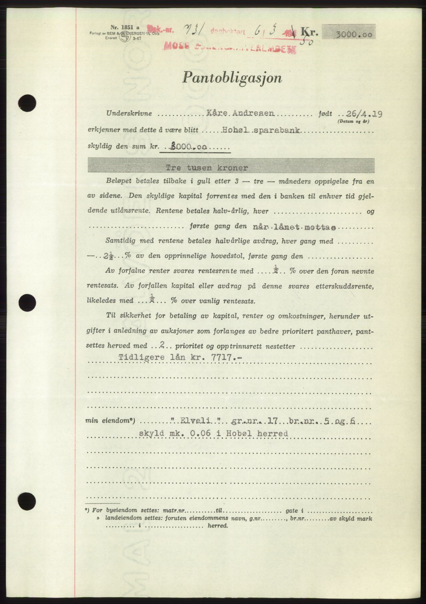 Moss sorenskriveri, SAO/A-10168: Mortgage book no. B23, 1949-1950, Diary no: : 731/1950