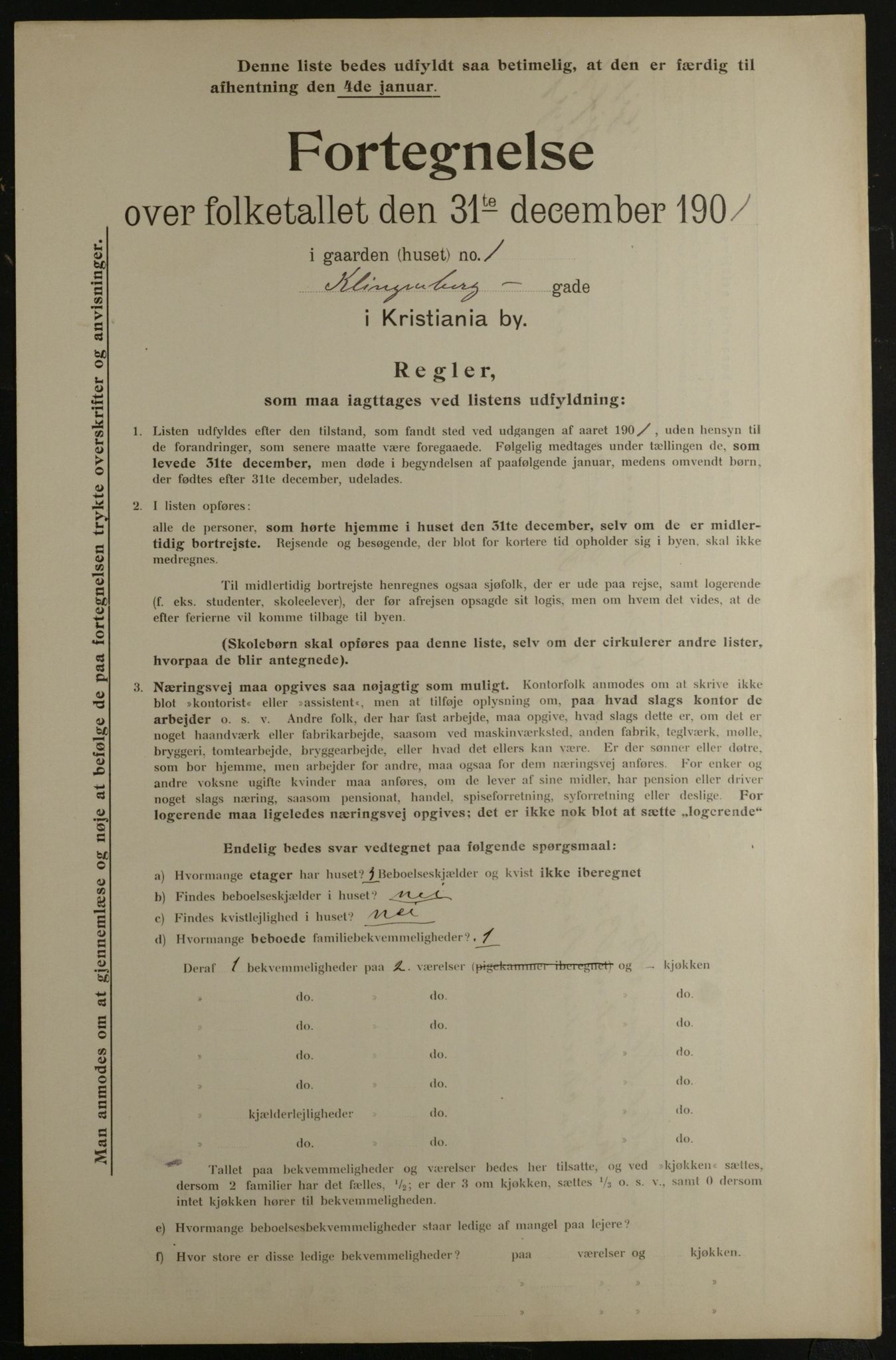 OBA, Municipal Census 1901 for Kristiania, 1901, p. 8068