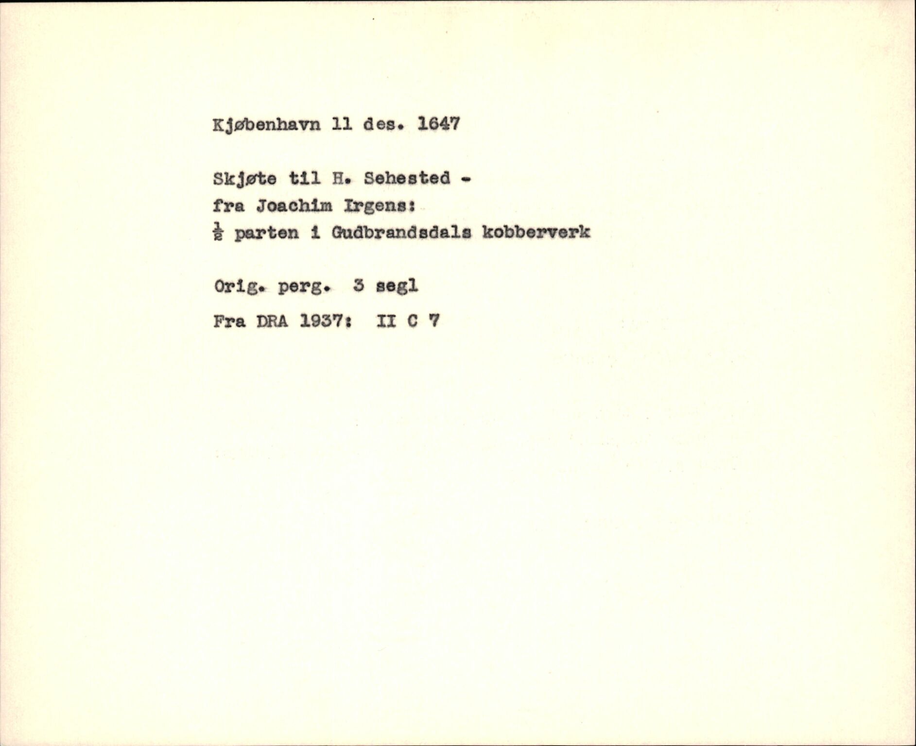 Riksarkivets diplomsamling, AV/RA-EA-5965/F35/F35f/L0002: Regestsedler: Diplomer fra DRA 1937 og 1996, p. 17