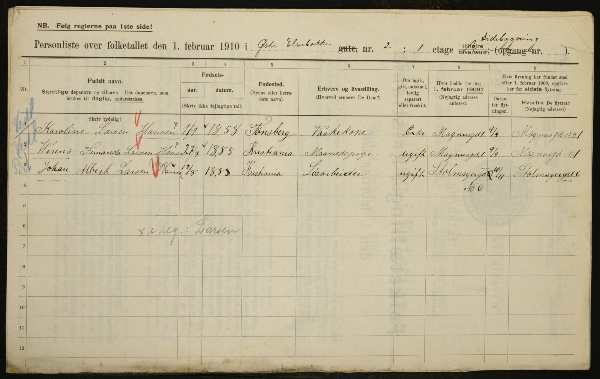 OBA, Municipal Census 1910 for Kristiania, 1910, p. 122680