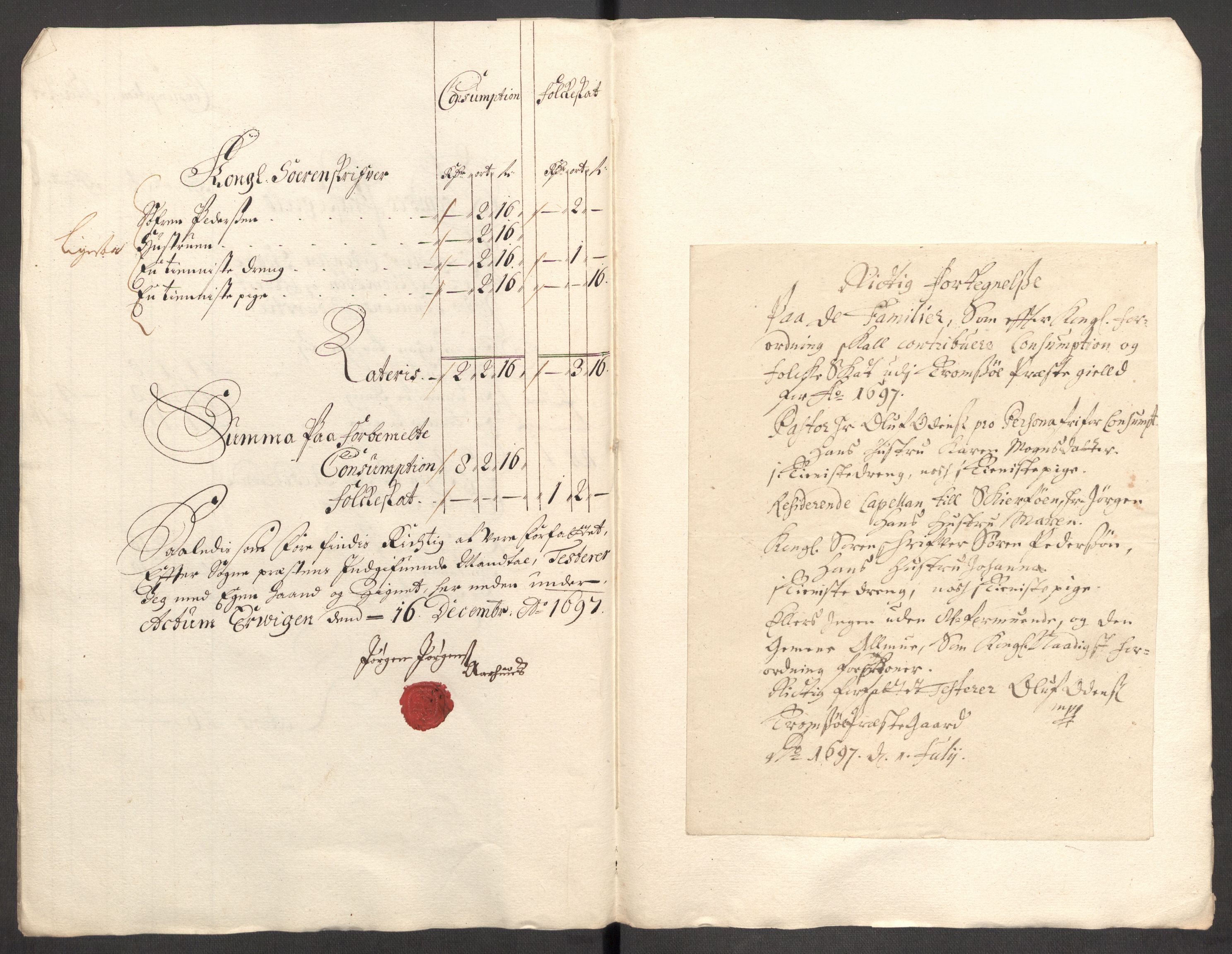 Rentekammeret inntil 1814, Reviderte regnskaper, Fogderegnskap, AV/RA-EA-4092/R68/L4754: Fogderegnskap Senja og Troms, 1697-1699, p. 111