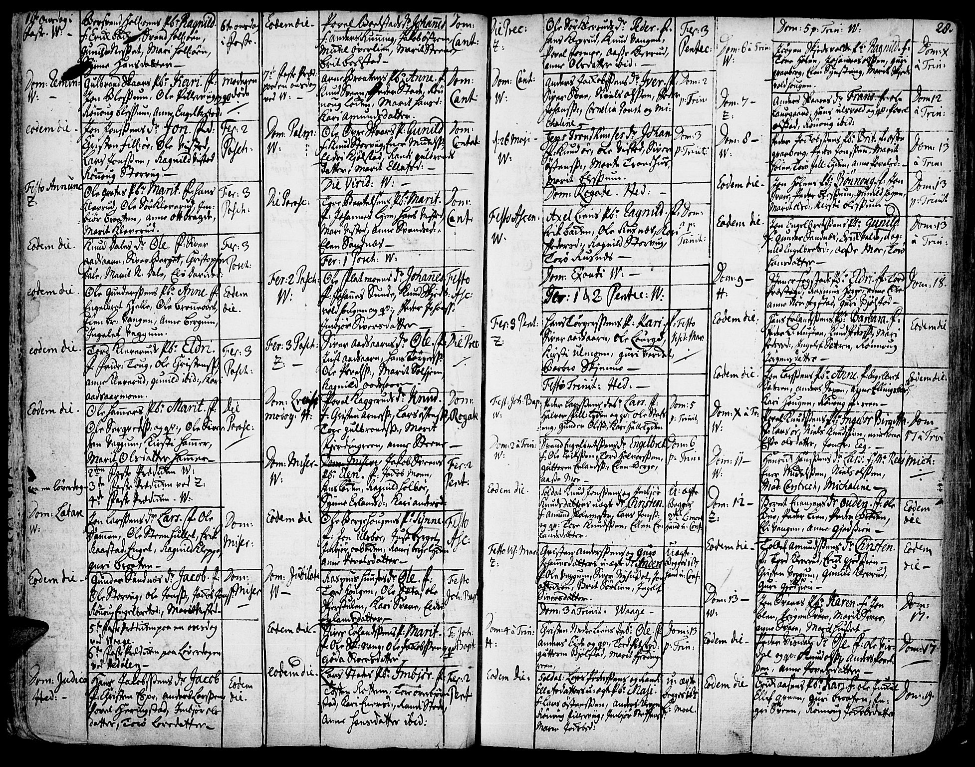 Vågå prestekontor, SAH/PREST-076/H/Ha/Haa/L0001: Parish register (official) no. 1, 1739-1810, p. 28