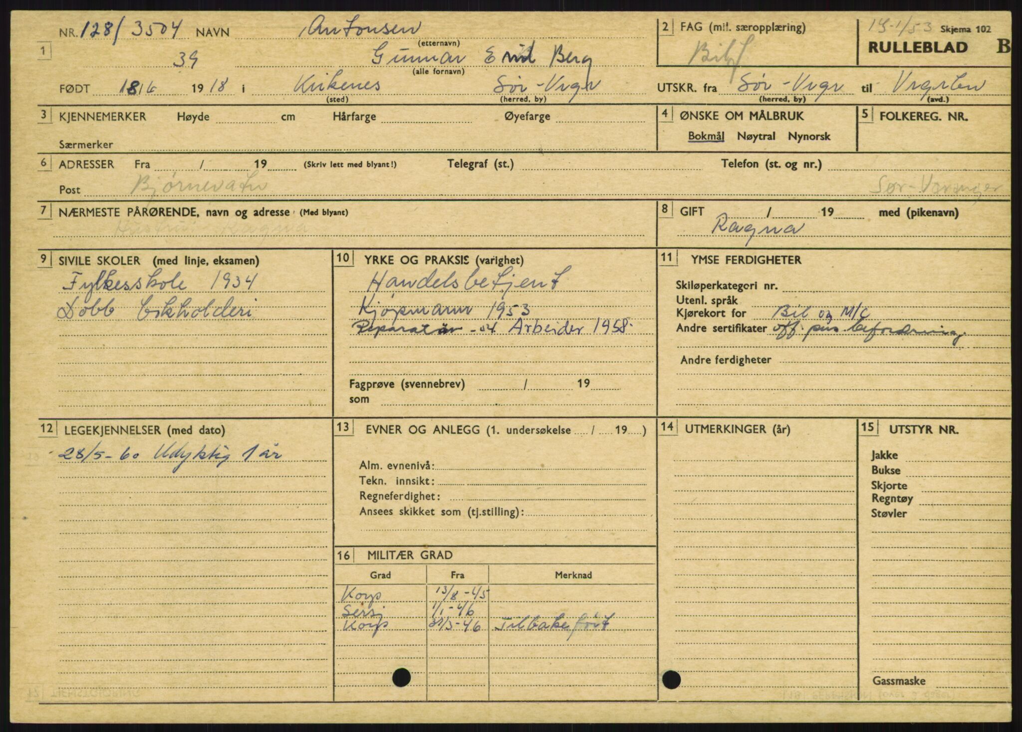 Forsvaret, Varanger bataljon, AV/RA-RAFA-2258/1/D/L0446: Rulleblad for menige født 1917-1919, 1917-1919, p. 308