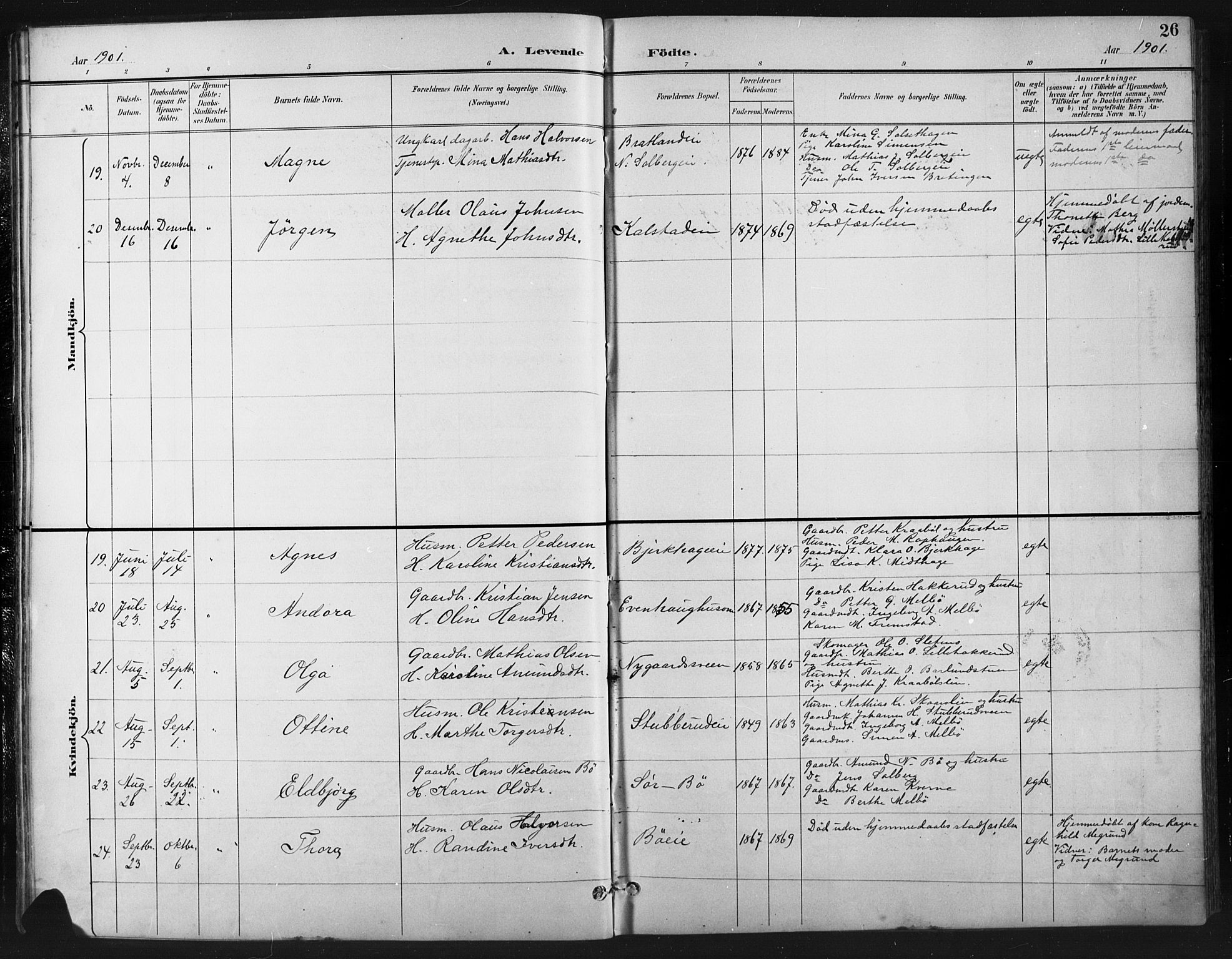 Vestre Gausdal prestekontor, AV/SAH-PREST-094/H/Ha/Hab/L0003: Parish register (copy) no. 3, 1896-1925, p. 26