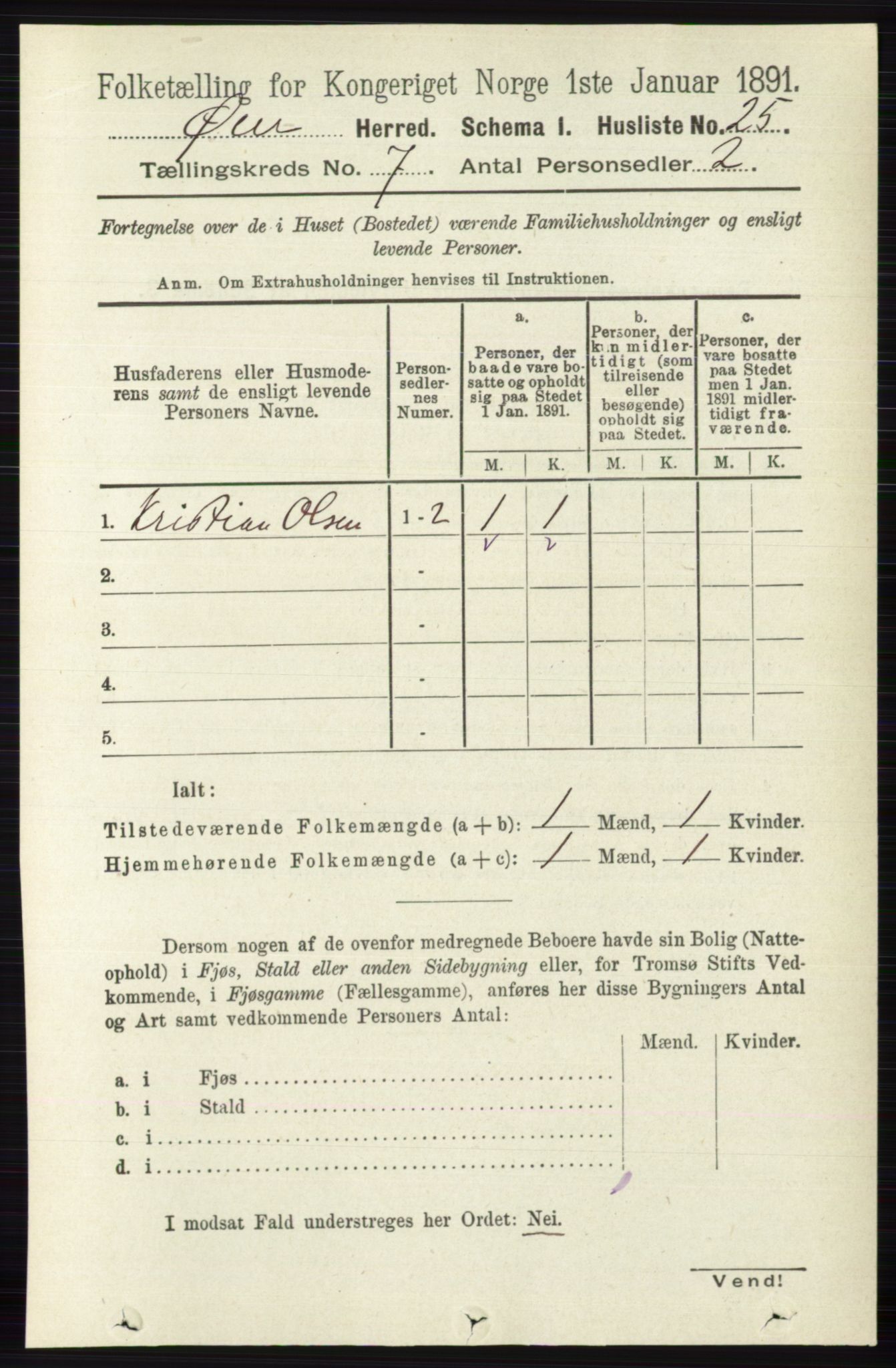 RA, 1891 census for 0521 Øyer, 1891, p. 2467