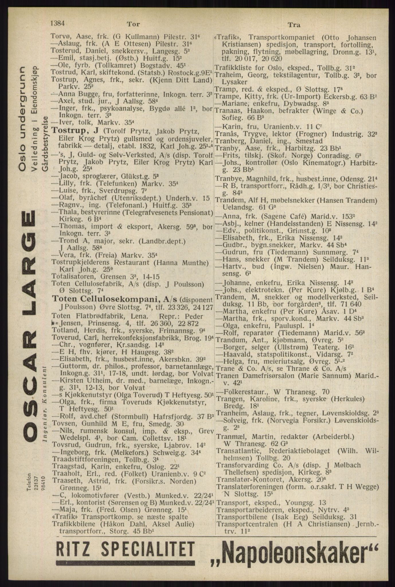 Kristiania/Oslo adressebok, PUBL/-, 1934, p. 1384