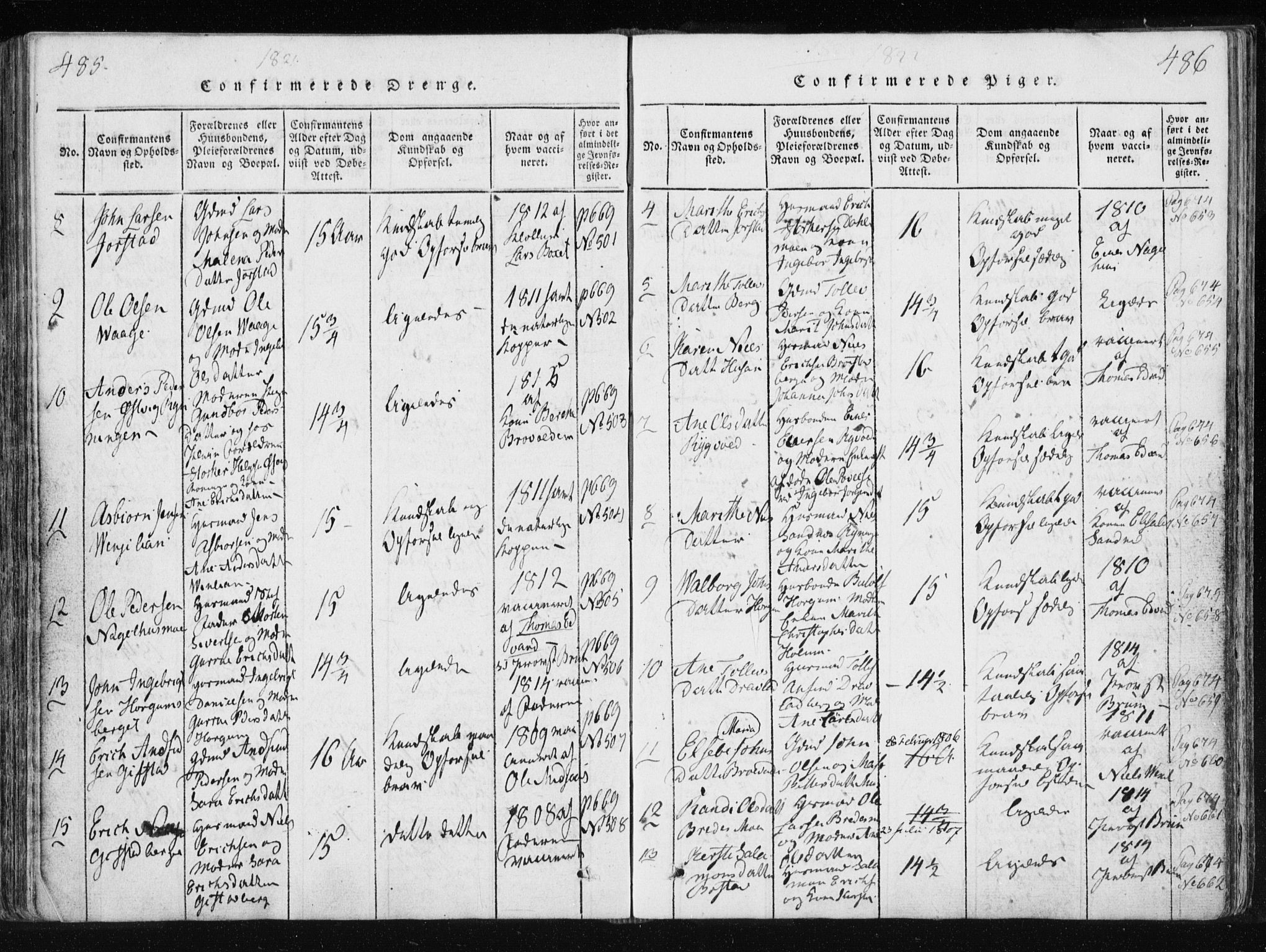 Ministerialprotokoller, klokkerbøker og fødselsregistre - Nord-Trøndelag, AV/SAT-A-1458/749/L0469: Parish register (official) no. 749A03, 1817-1857, p. 485-486