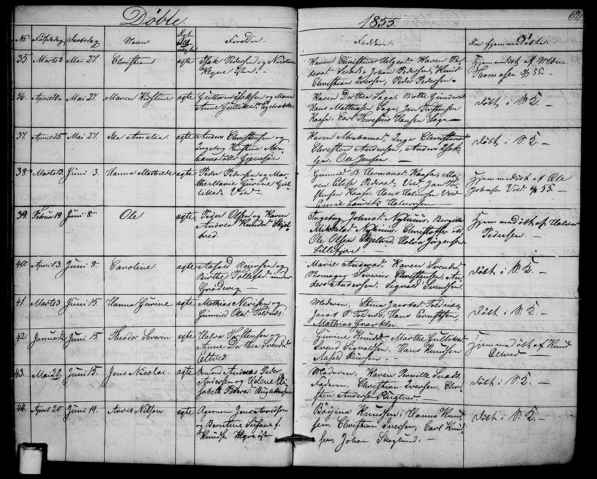 Solum kirkebøker, AV/SAKO-A-306/G/Ga/L0003: Parish register (copy) no. I 3, 1848-1859, p. 62