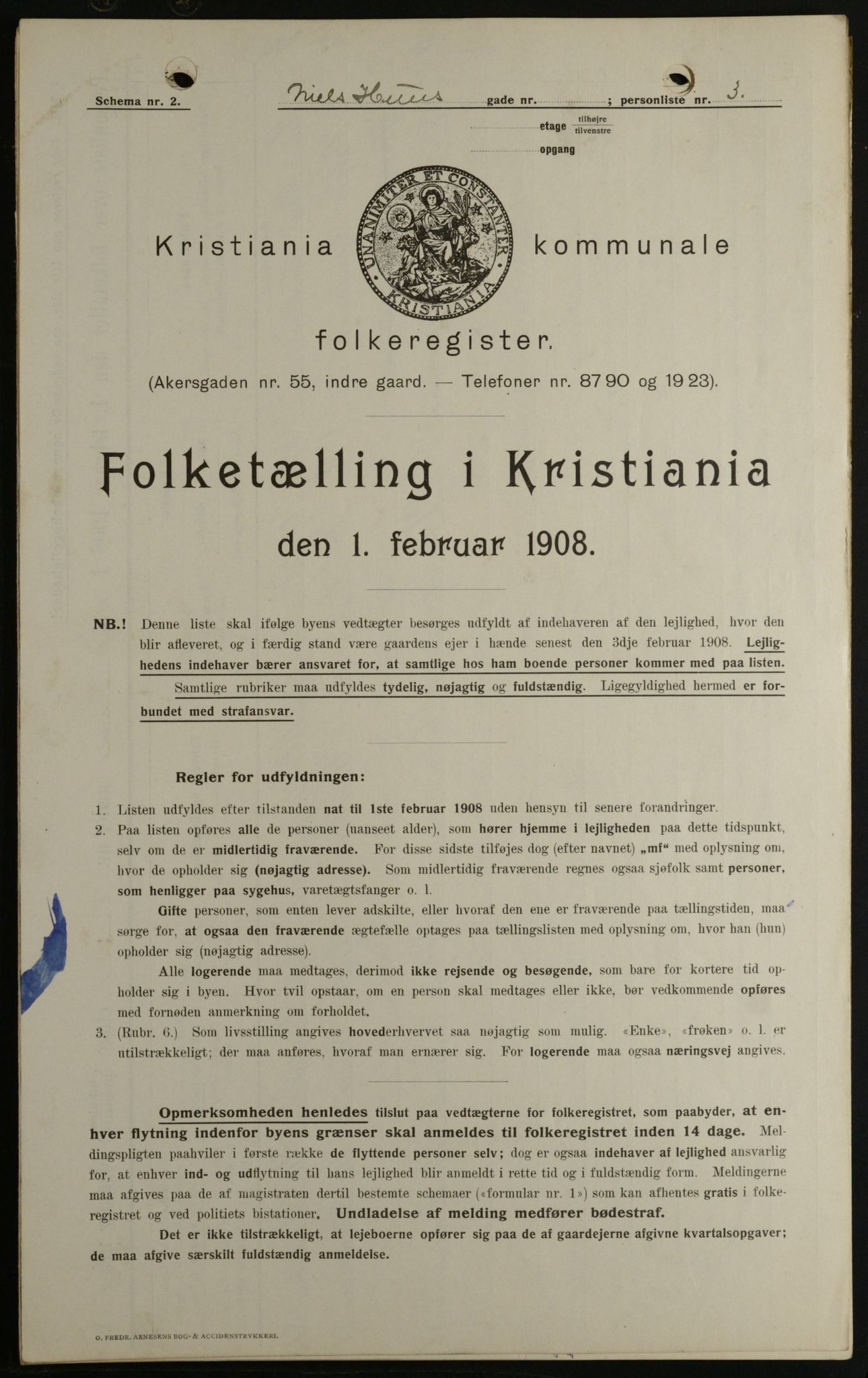 OBA, Municipal Census 1908 for Kristiania, 1908, p. 63667