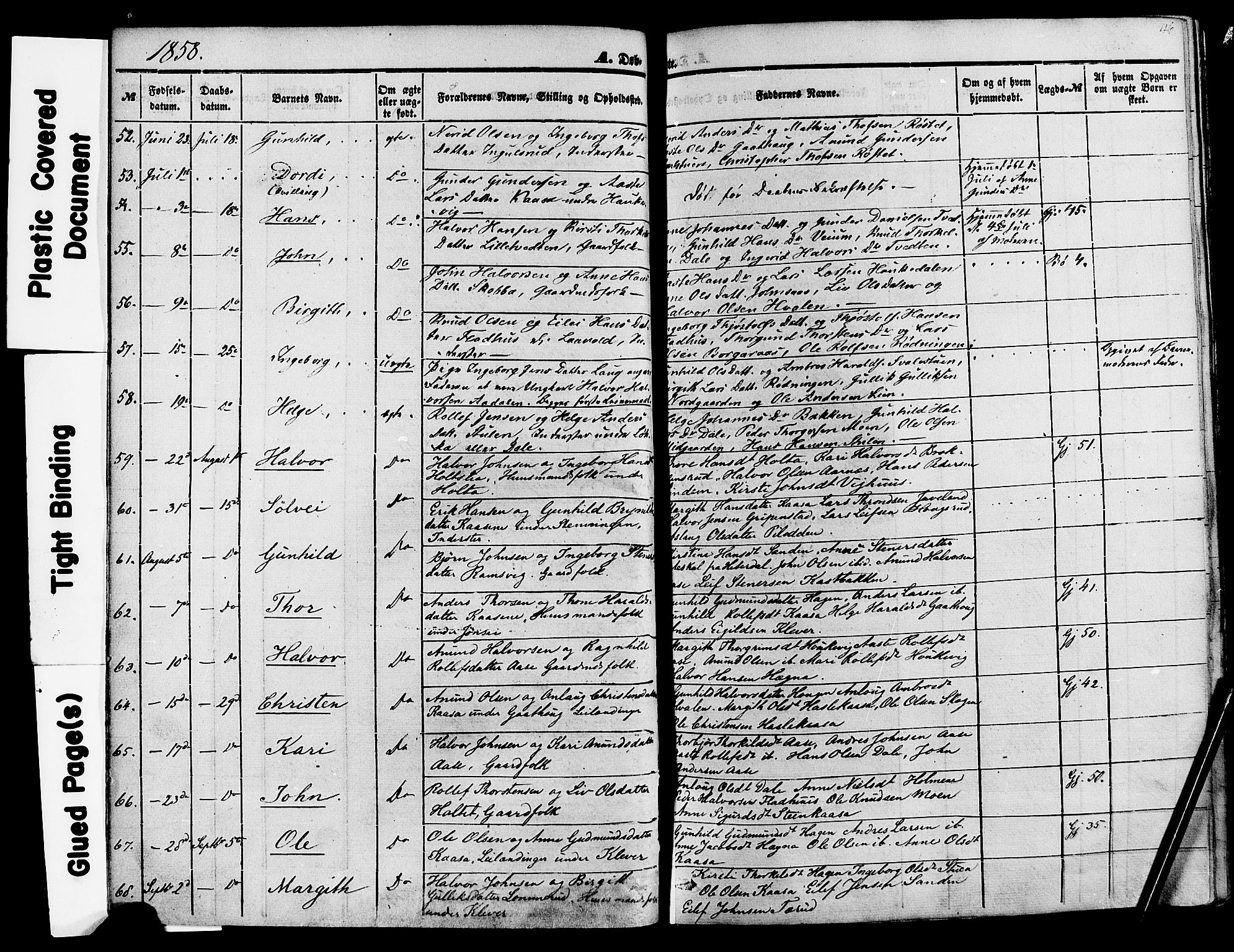 Sauherad kirkebøker, SAKO/A-298/F/Fa/L0007: Parish register (official) no. I 7, 1851-1873, p. 46