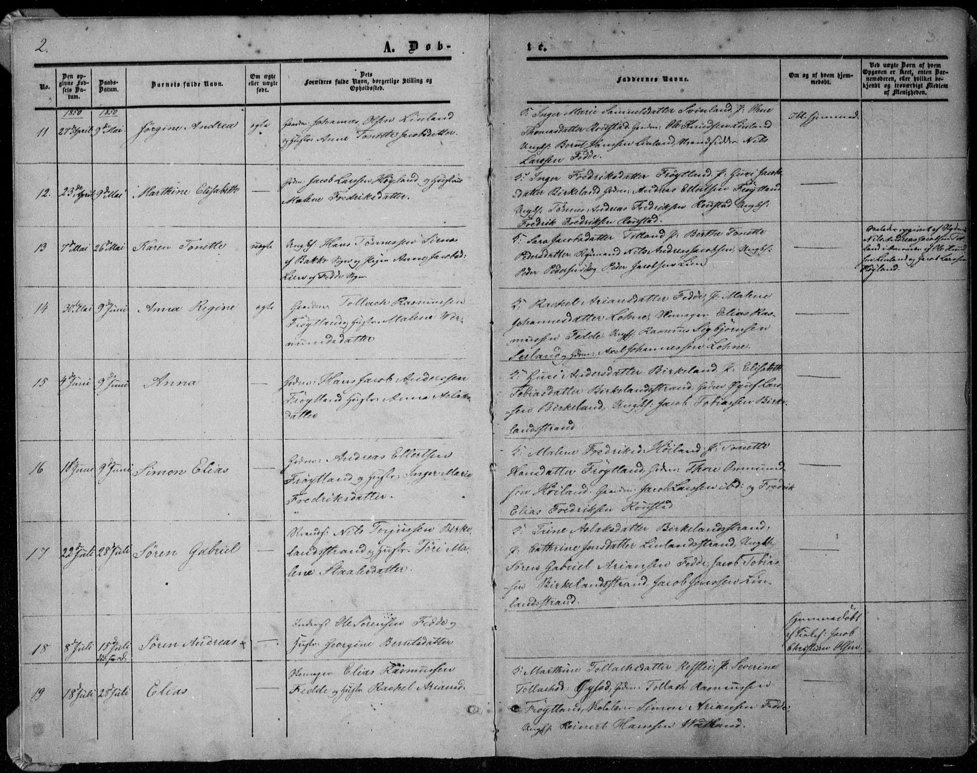 Kvinesdal sokneprestkontor, AV/SAK-1111-0026/F/Fa/Faa/L0002: Parish register (official) no. A 2, 1850-1876, p. 2