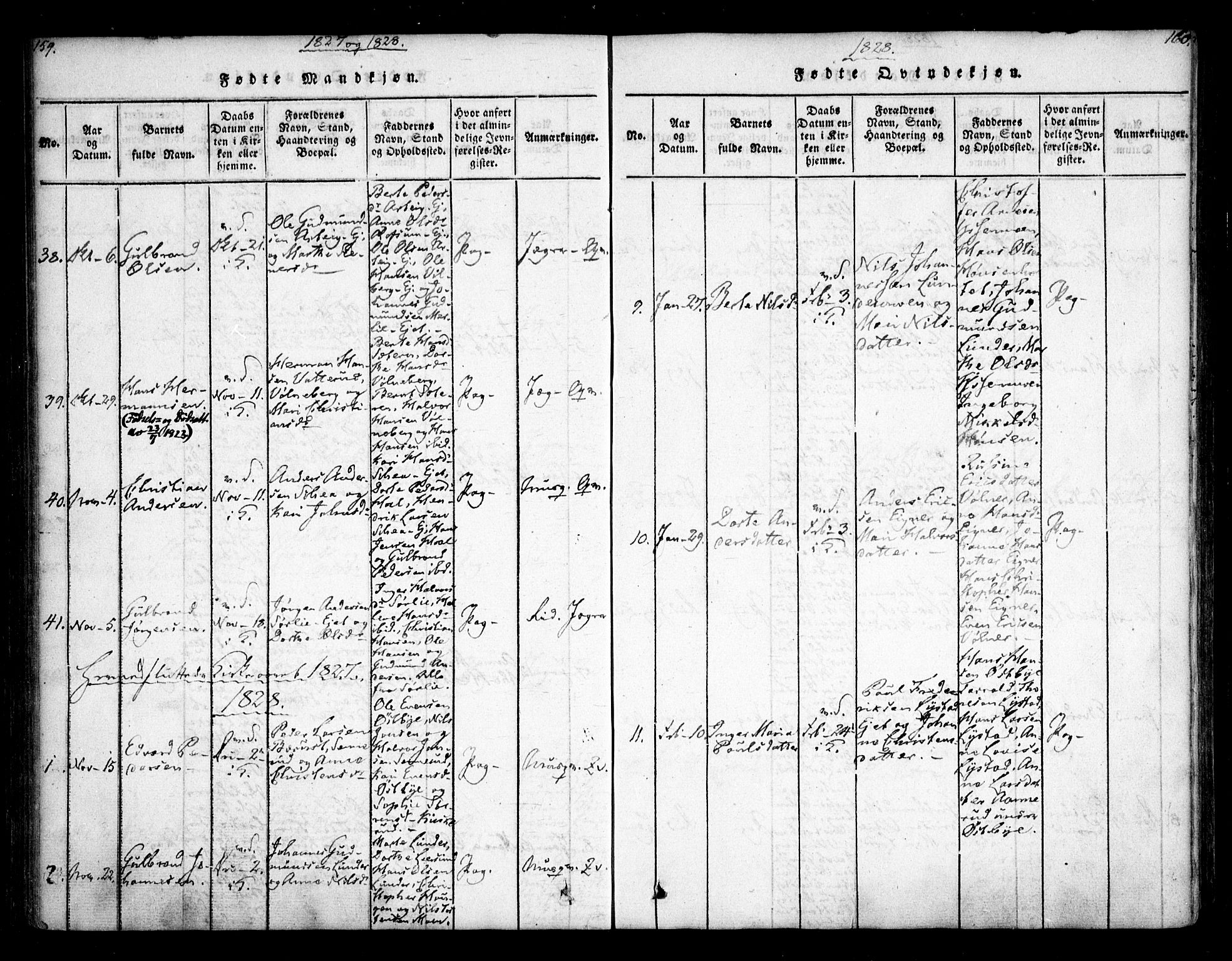 Sørum prestekontor Kirkebøker, AV/SAO-A-10303/F/Fa/L0003: Parish register (official) no. I 3, 1814-1829, p. 159-160