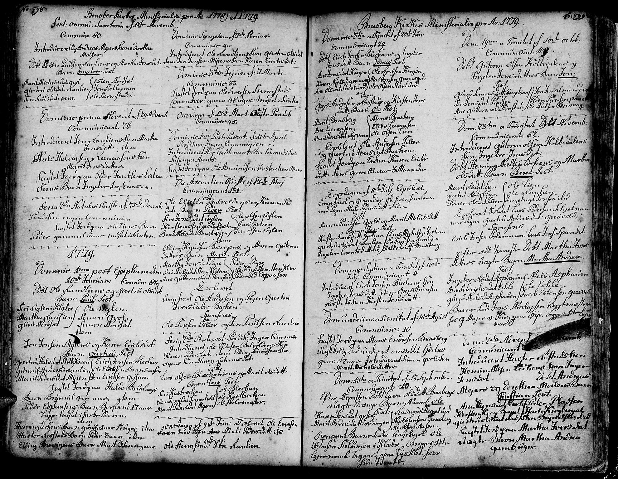Ministerialprotokoller, klokkerbøker og fødselsregistre - Sør-Trøndelag, SAT/A-1456/606/L0278: Parish register (official) no. 606A01 /4, 1727-1780, p. 598-599