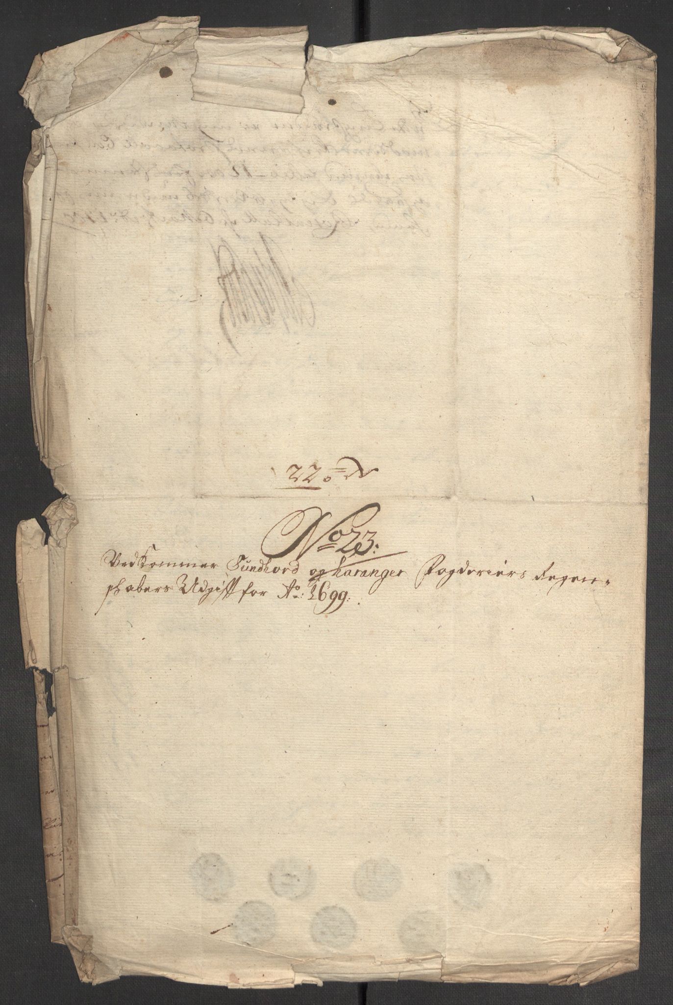 Rentekammeret inntil 1814, Reviderte regnskaper, Fogderegnskap, AV/RA-EA-4092/R48/L2978: Fogderegnskap Sunnhordland og Hardanger, 1699, p. 435