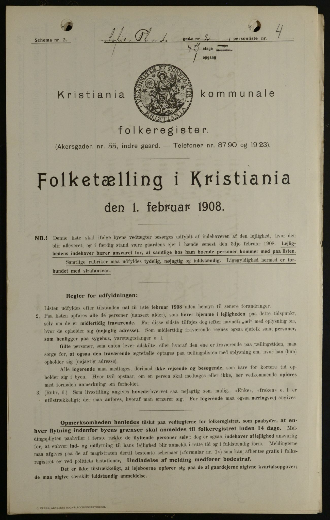 OBA, Municipal Census 1908 for Kristiania, 1908, p. 89539