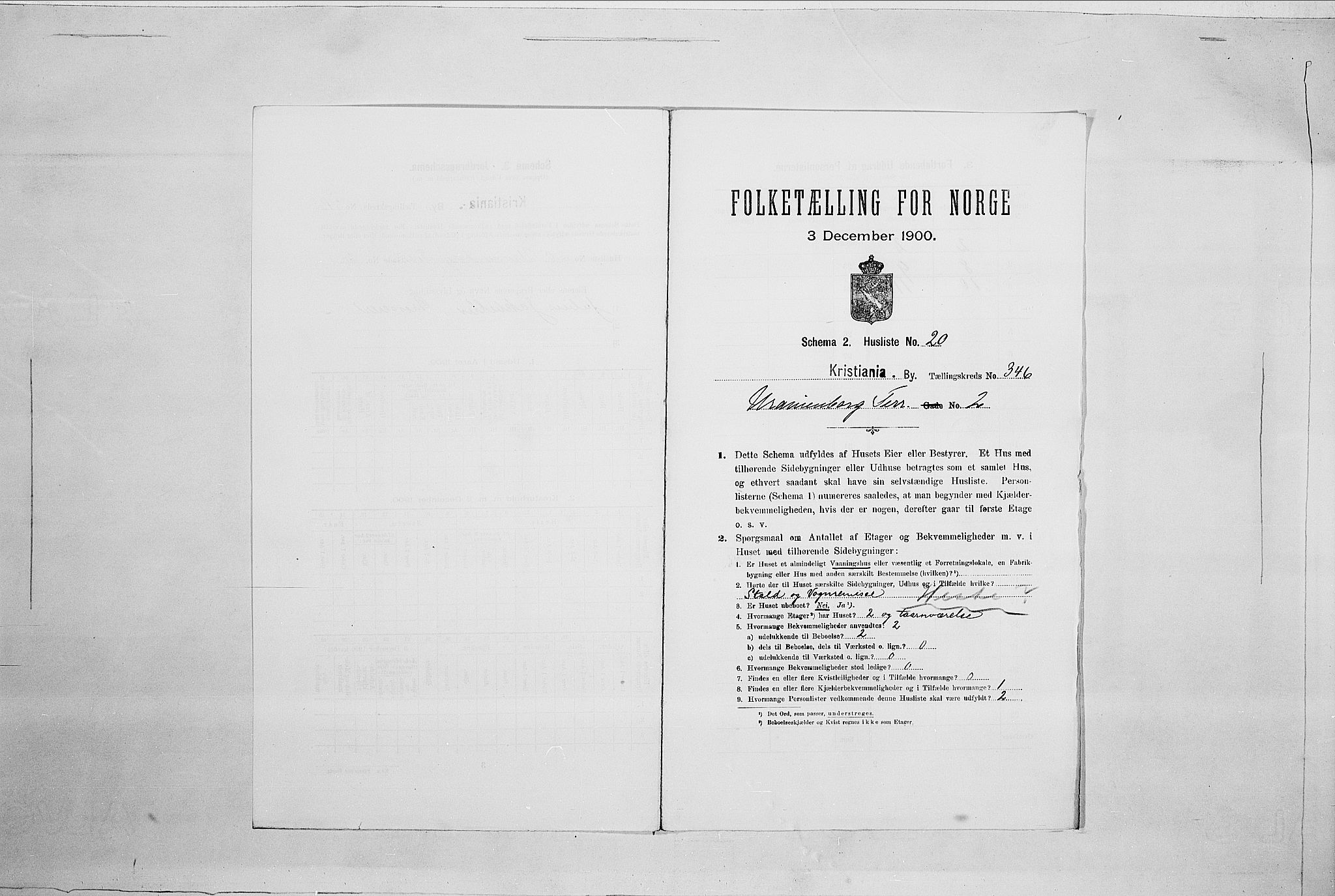 SAO, 1900 census for Kristiania, 1900, p. 107996