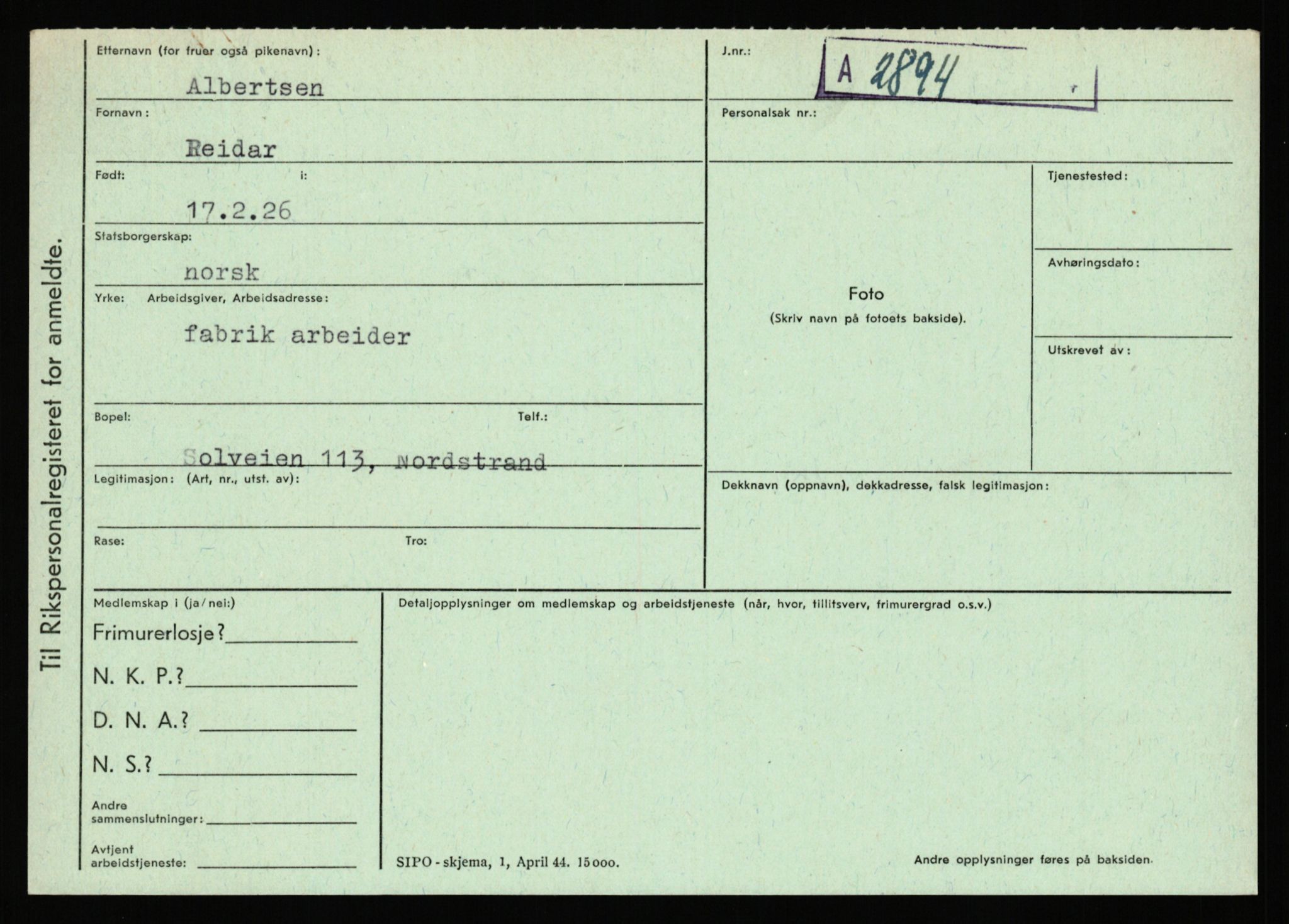 Statspolitiet - Hovedkontoret / Osloavdelingen, AV/RA-S-1329/C/Ca/L0001: Aabakken - Armann, 1943-1945, p. 1337