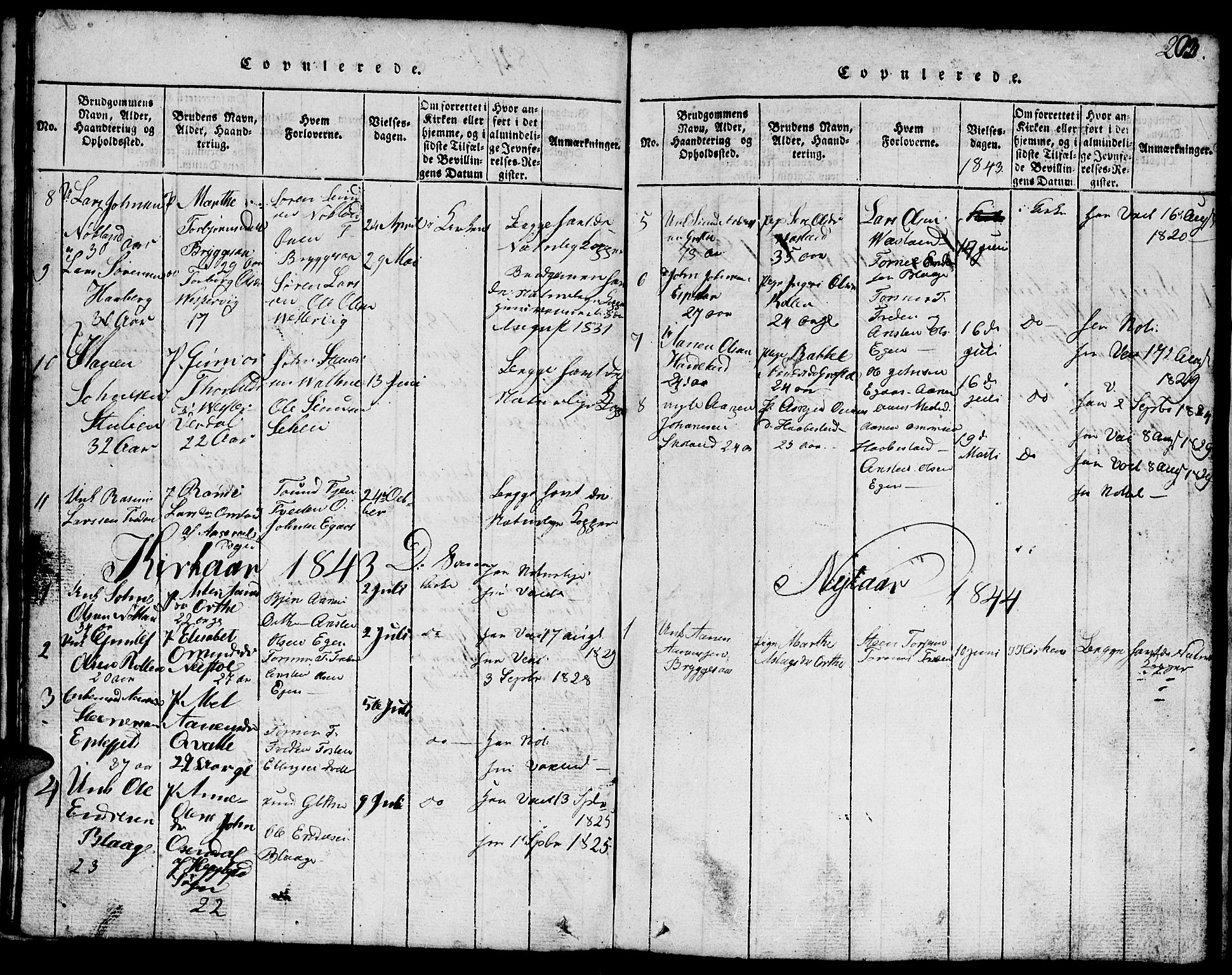 Hægebostad sokneprestkontor, AV/SAK-1111-0024/F/Fb/Fbb/L0001: Parish register (copy) no. B 1, 1816-1850, p. 203