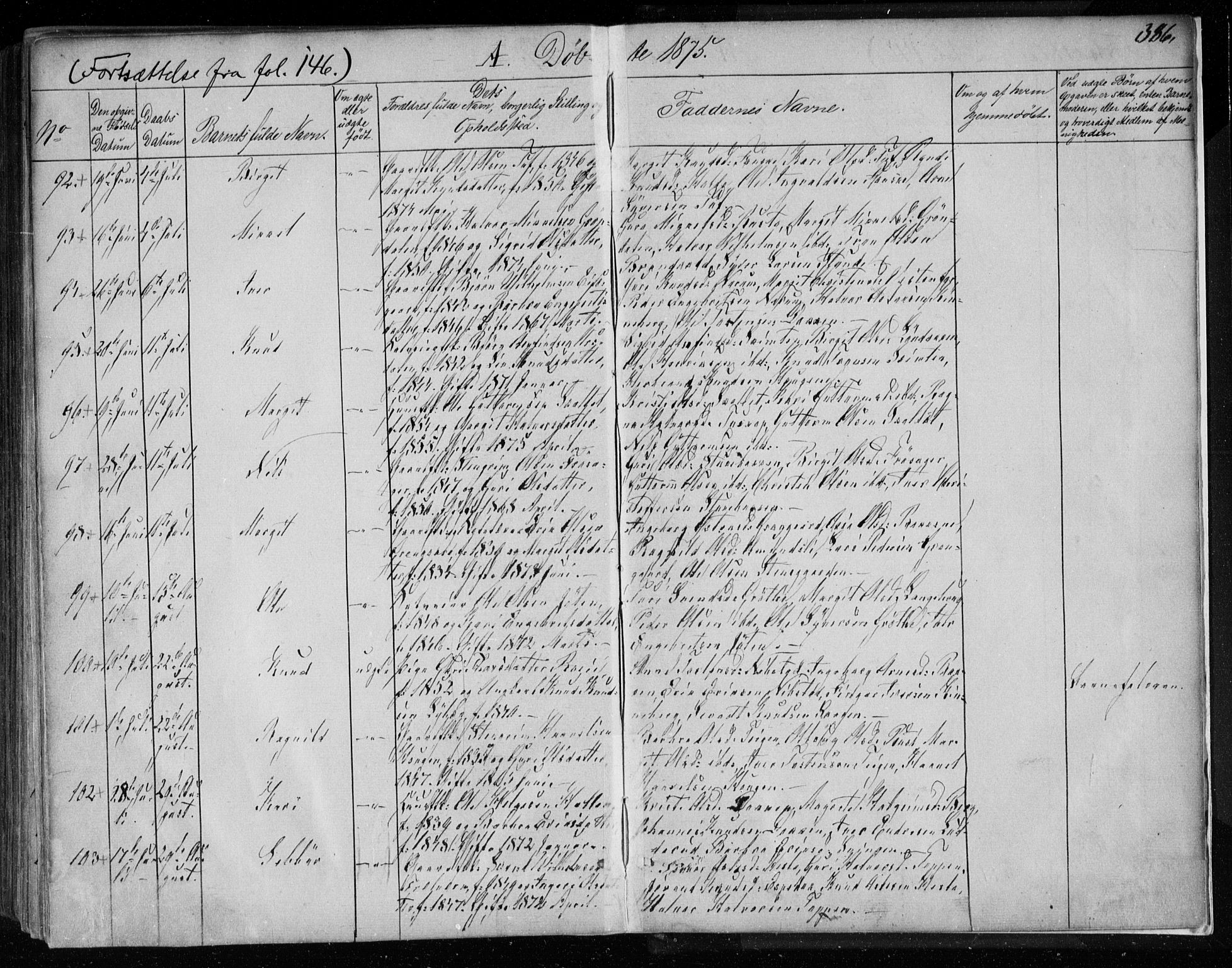 Gol kirkebøker, AV/SAKO-A-226/F/Fa/L0003: Parish register (official) no. I 3, 1863-1875, p. 386