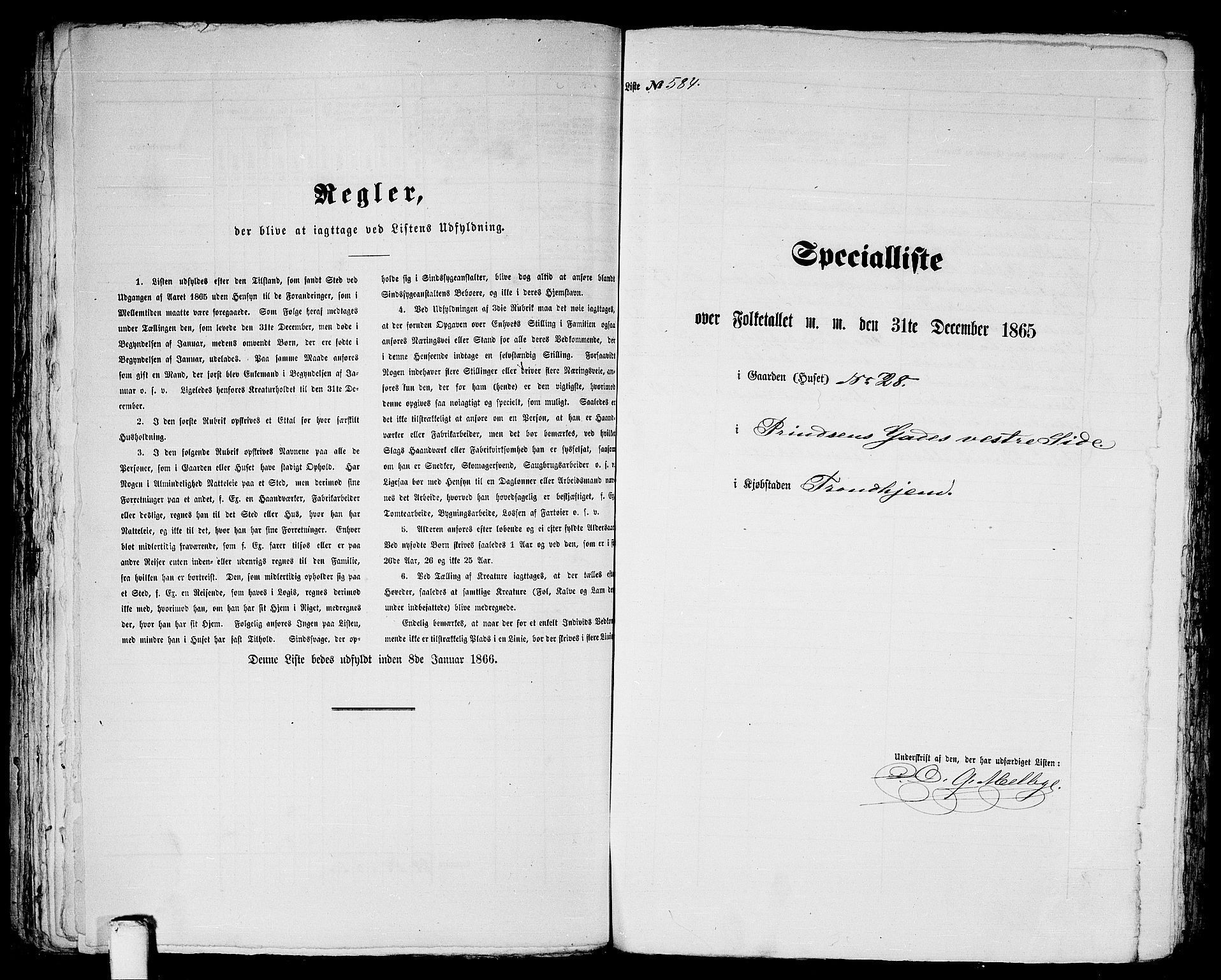 RA, 1865 census for Trondheim, 1865, p. 1216