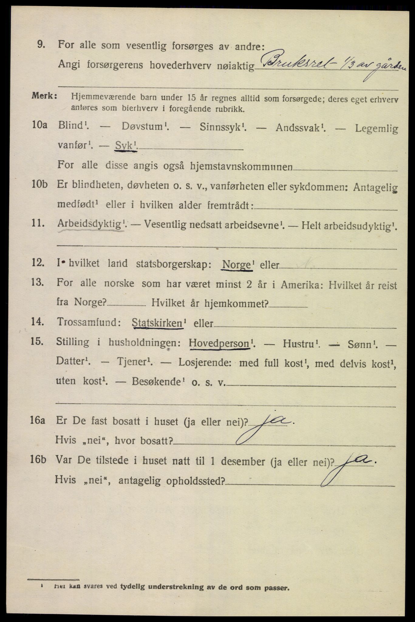 SAK, 1920 census for Sør-Audnedal, 1920, p. 7120