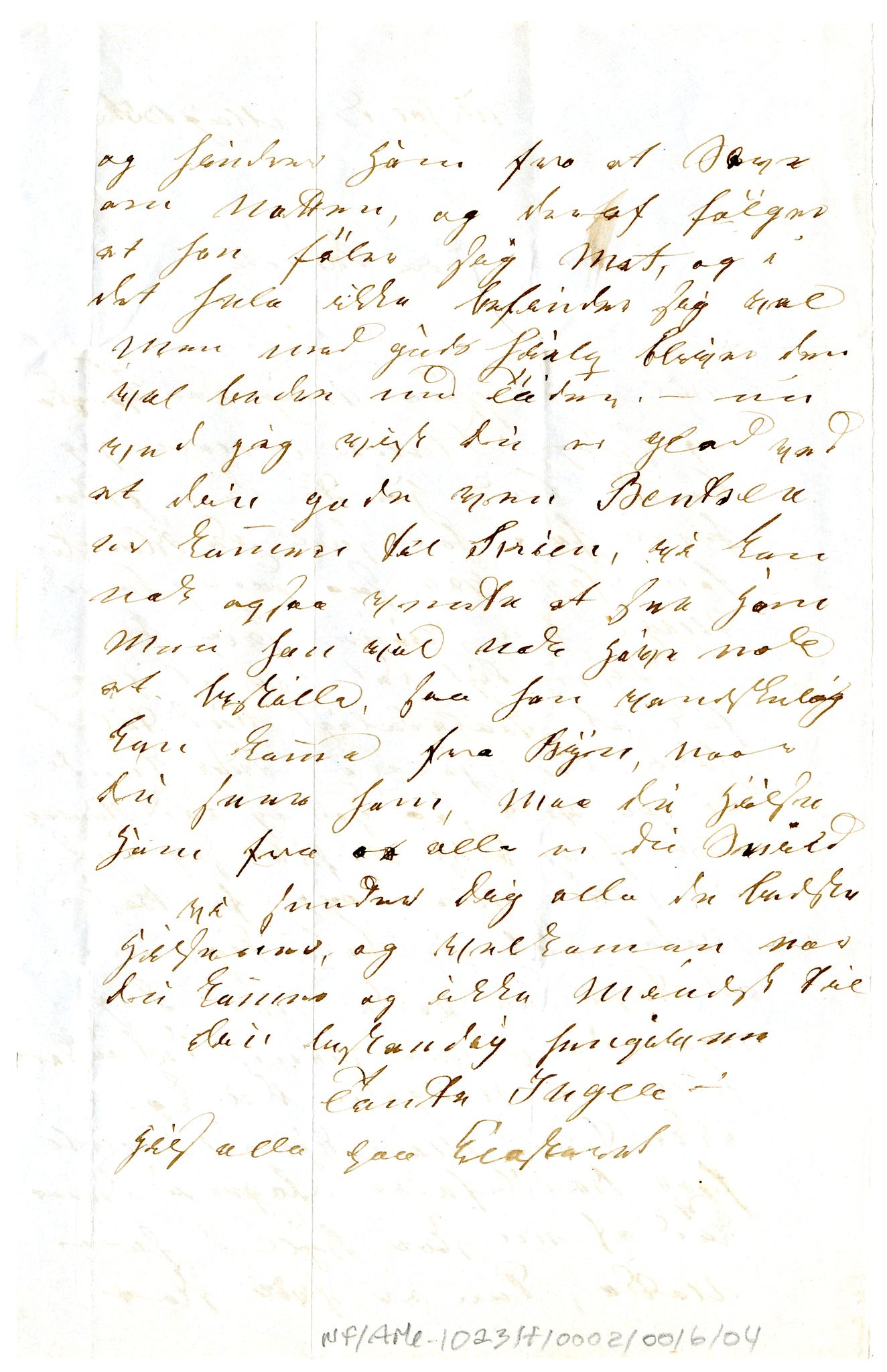 Diderik Maria Aalls brevsamling, NF/Ark-1023/F/L0002: D.M. Aalls brevsamling. B - C, 1799-1889, p. 59