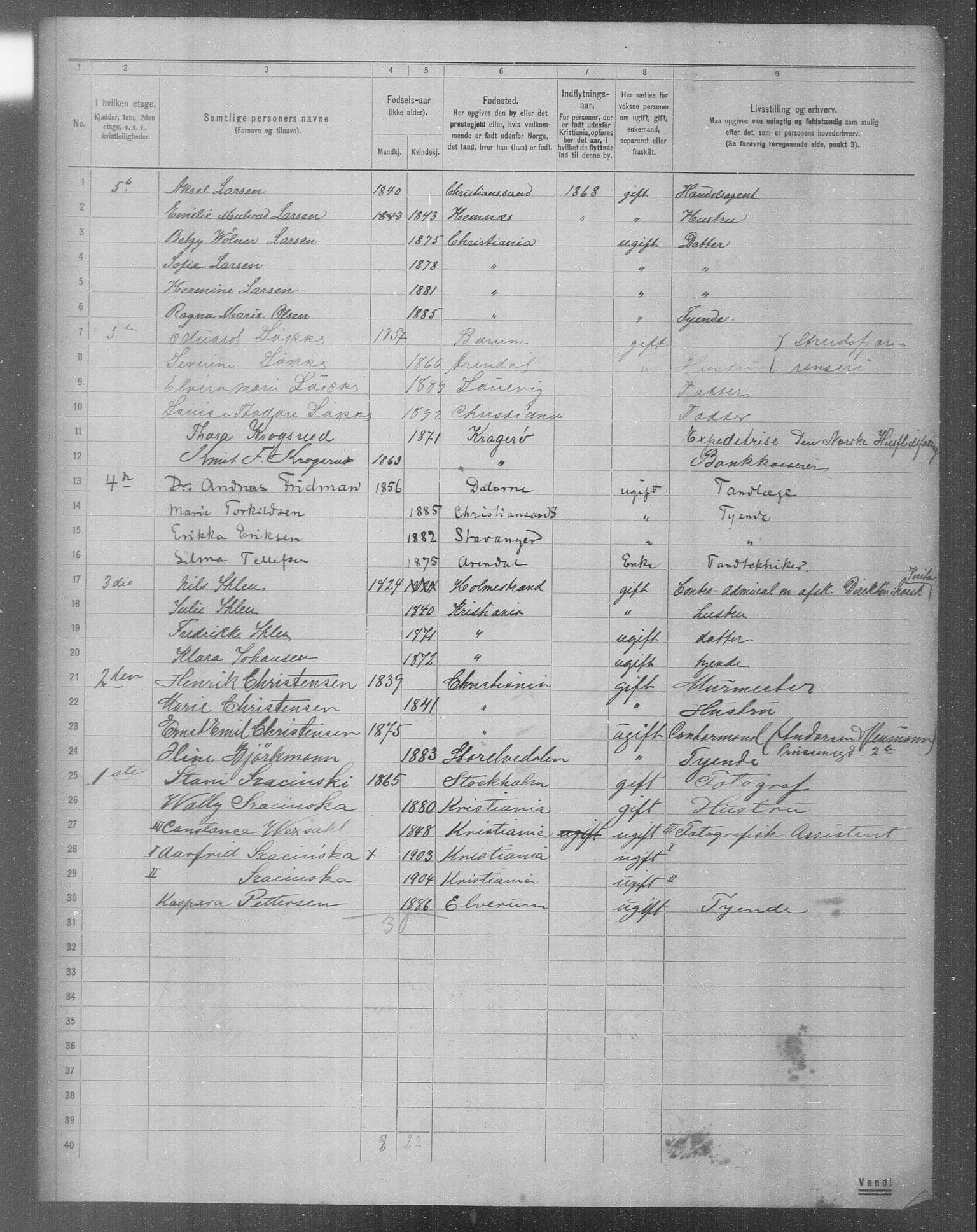 OBA, Municipal Census 1904 for Kristiania, 1904, p. 10050